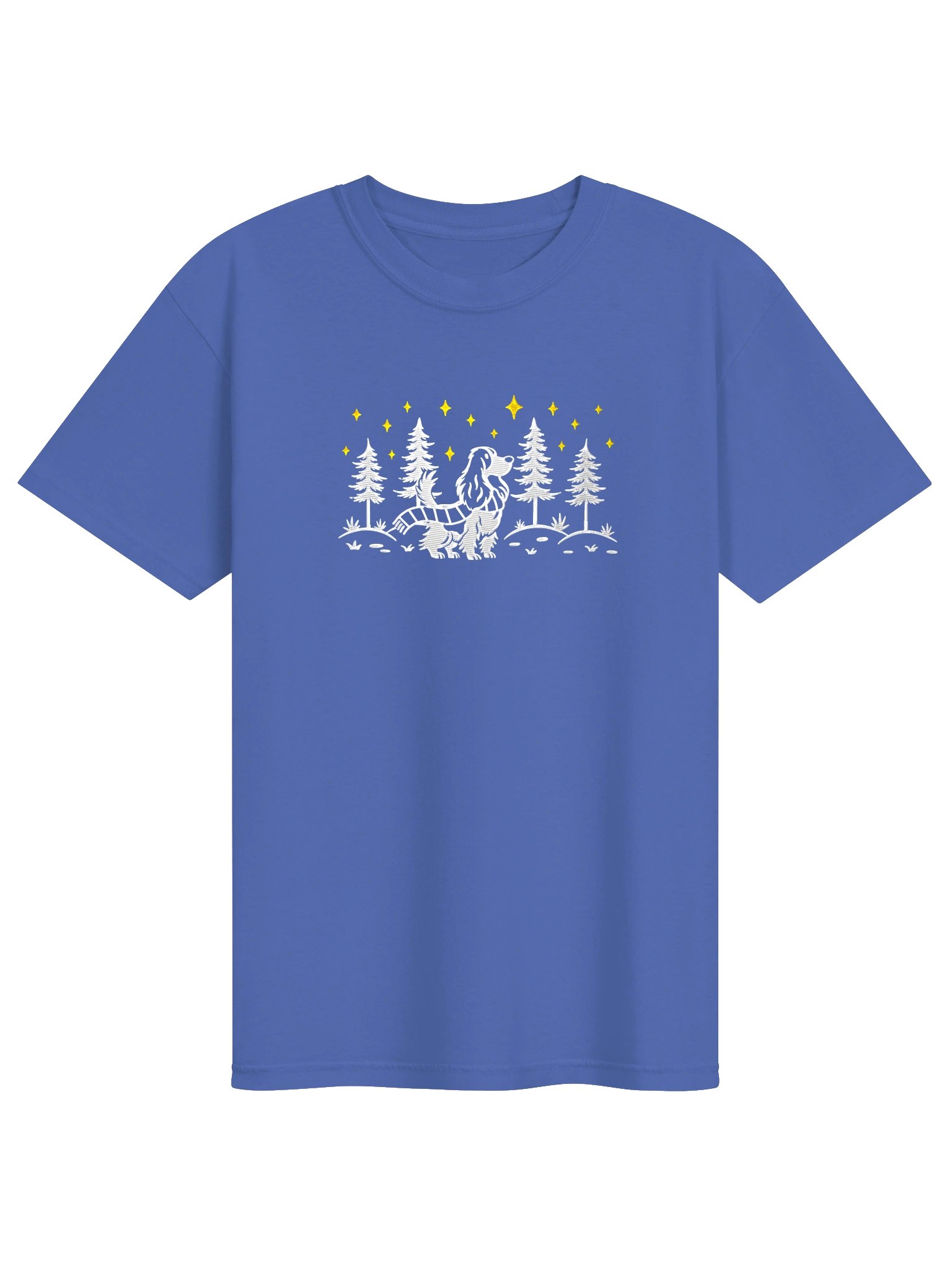 Springer Spaniel Winter/Christmas Line Art Design Embroidered T-Shirt product image (25)