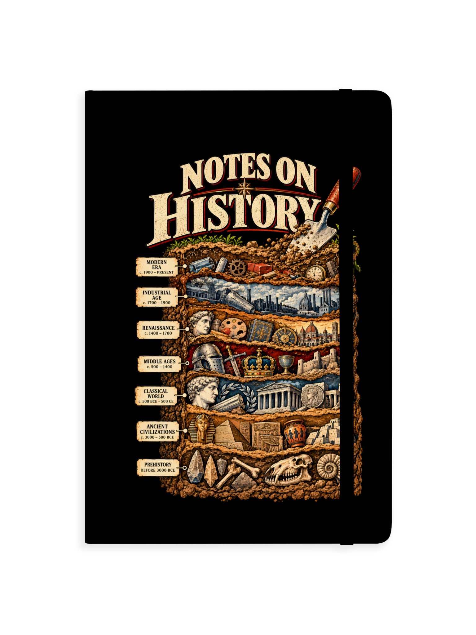 Notes on History Hardcover Notebook, Vintage Archaeology Cross-Section Cover product image (3)