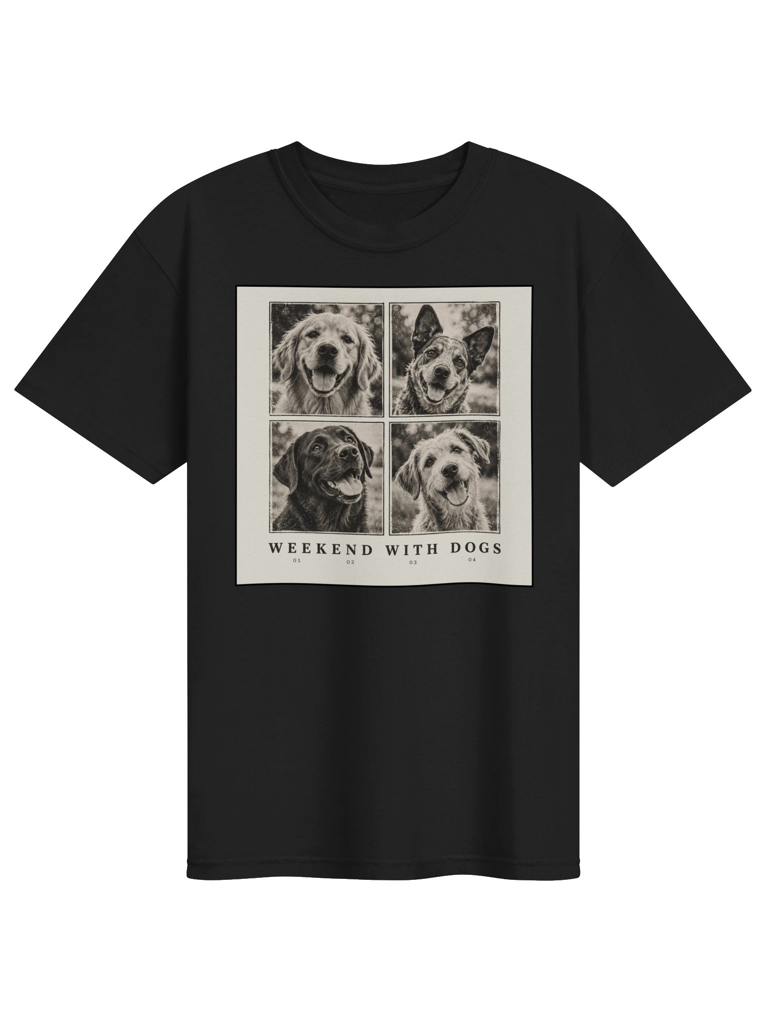 Vintage Dog Lover T-Shirt | Black and White Dog Graphic Tee | Weekend Dog Shirt | Retro Dog Lover Tee product image (2)
