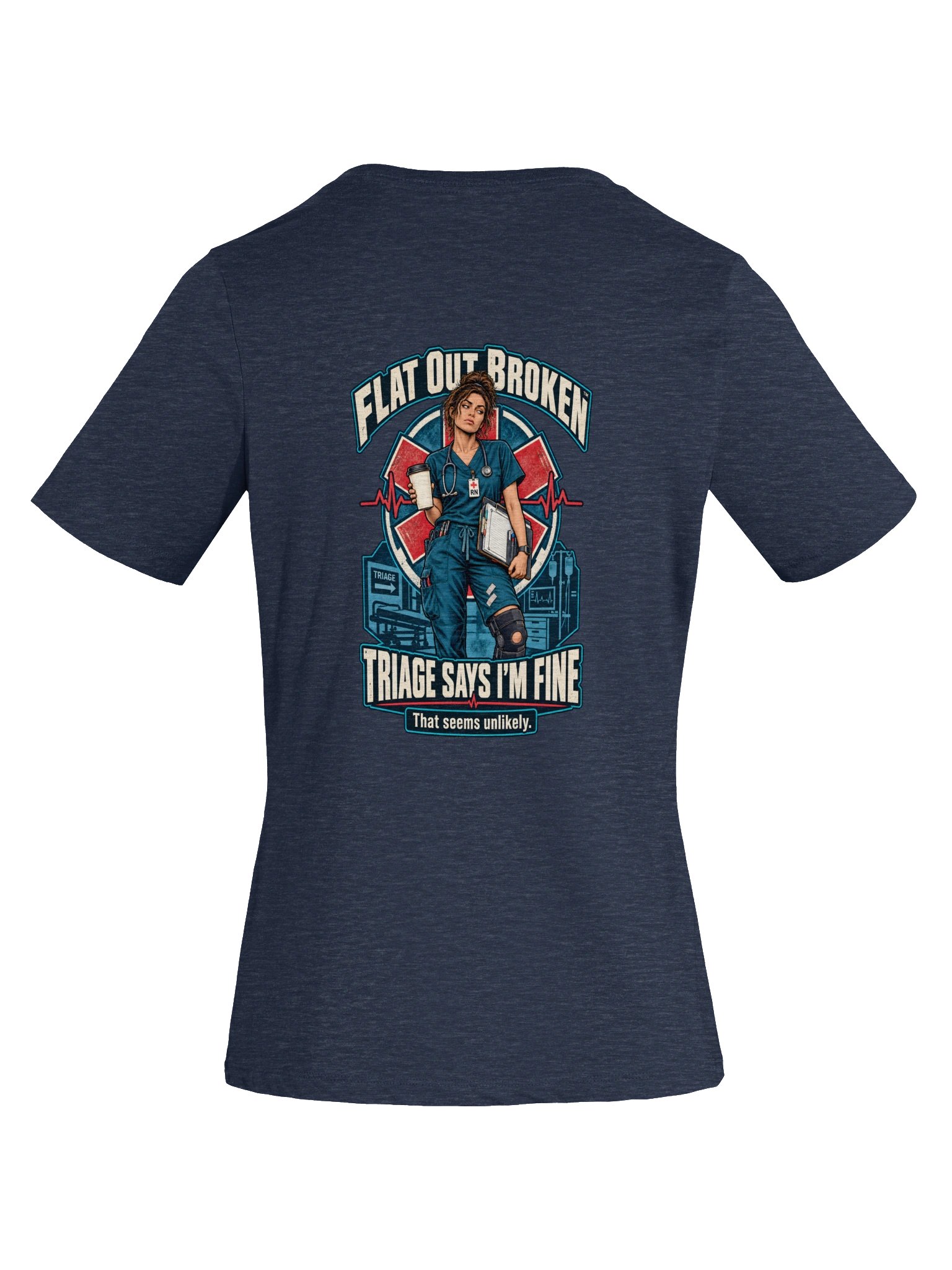 ER Nurse Shirt — Triage Says I’m Fine Trauma Squad Tee | Flat Out Broken™ product image (8)