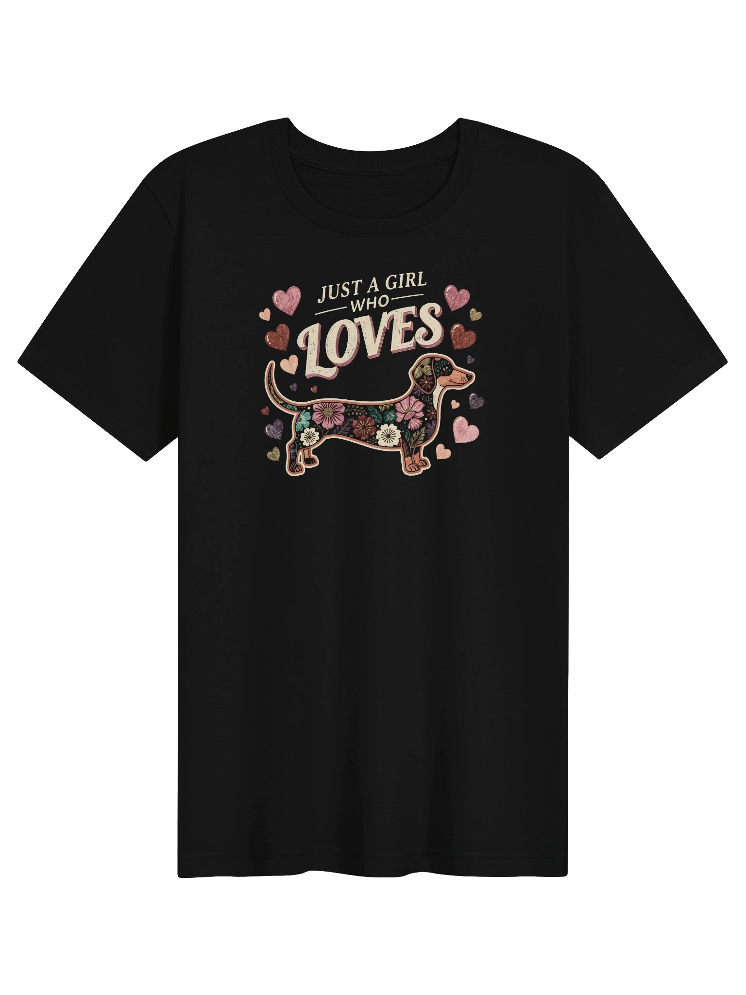 Just a Girl Who Loves Dachshunds Shirt – Floral Doxie Mom Tee product image (1)