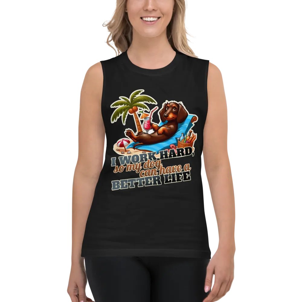 Work Hard – Dachshund Muscle Tank product image (5)