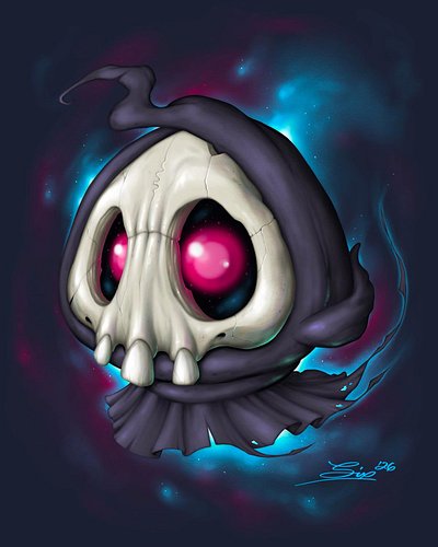 👻 Drew some Pokémon to celebrate its 30th anniversary, but with a realistic twist. I made a few before settling with Duskull....
