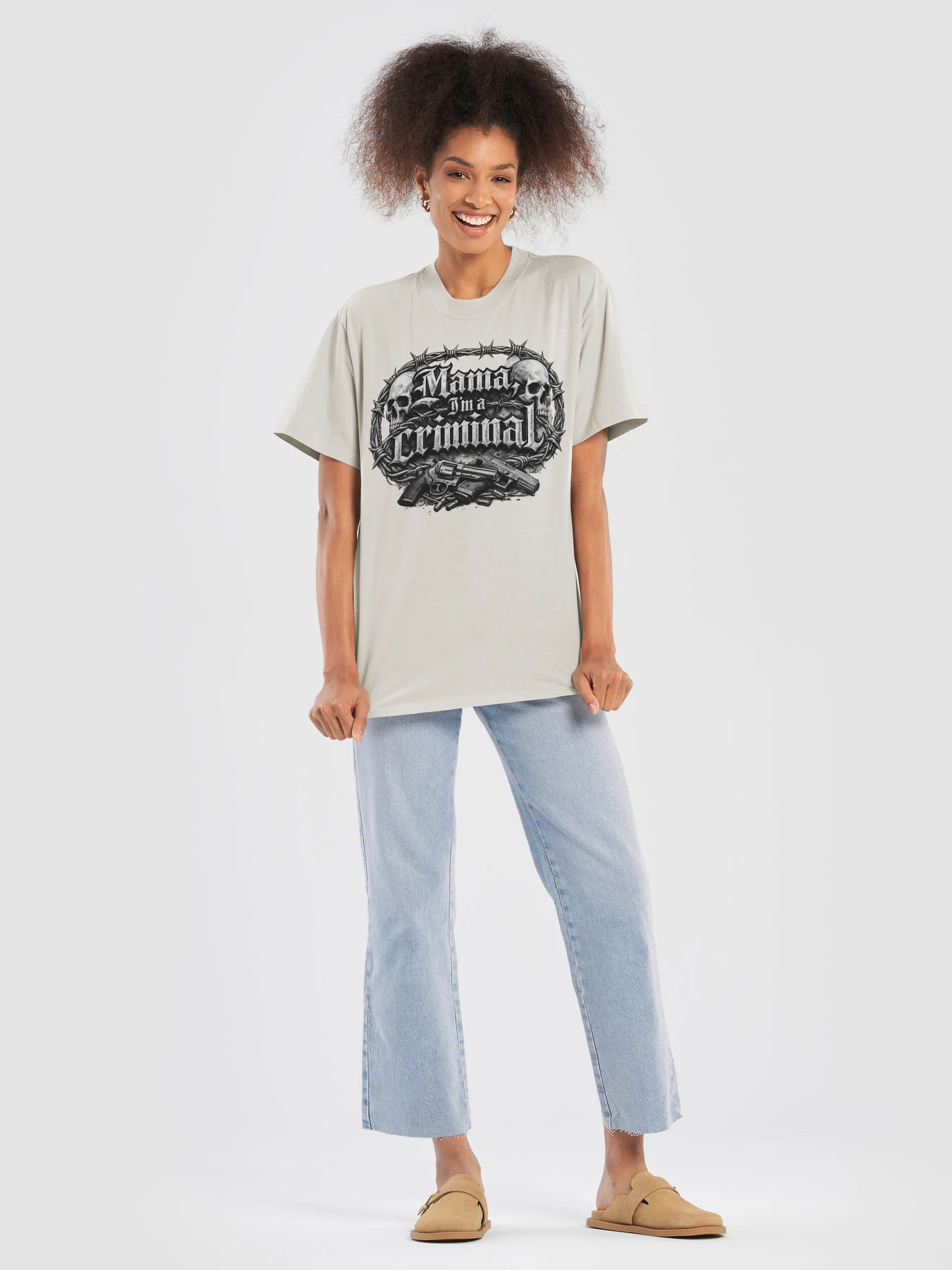 mama i'm a criminal premium t-shirt white product image (7)