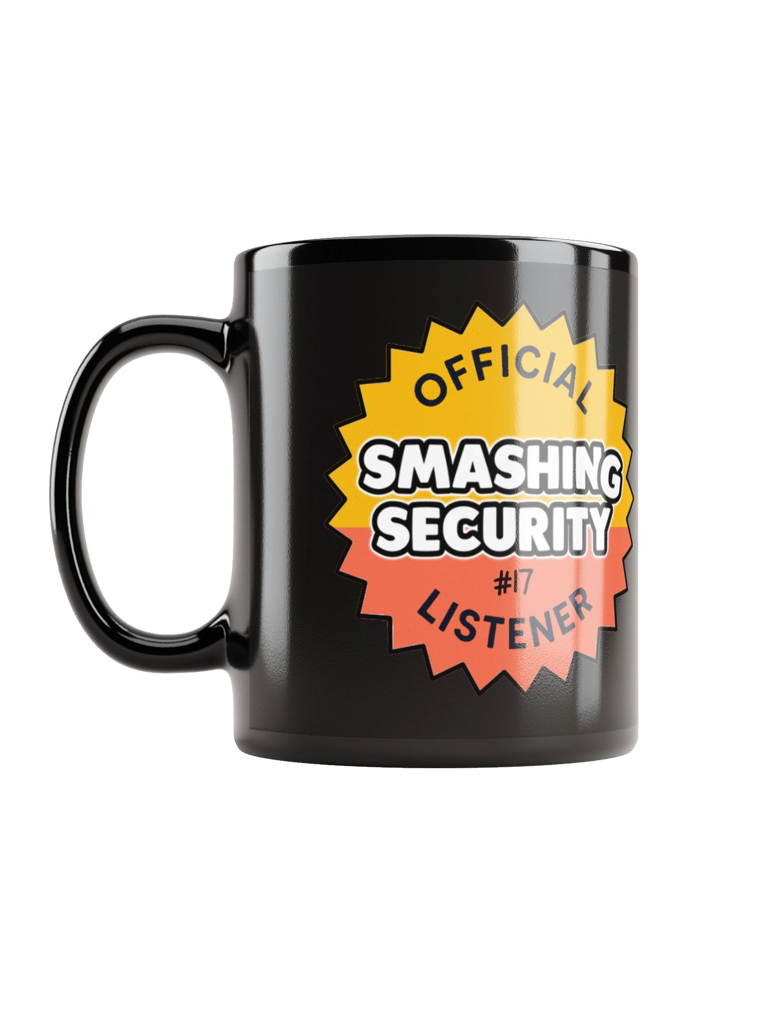 Official 17th listener to Smashing Security glossy black mug product image (6)