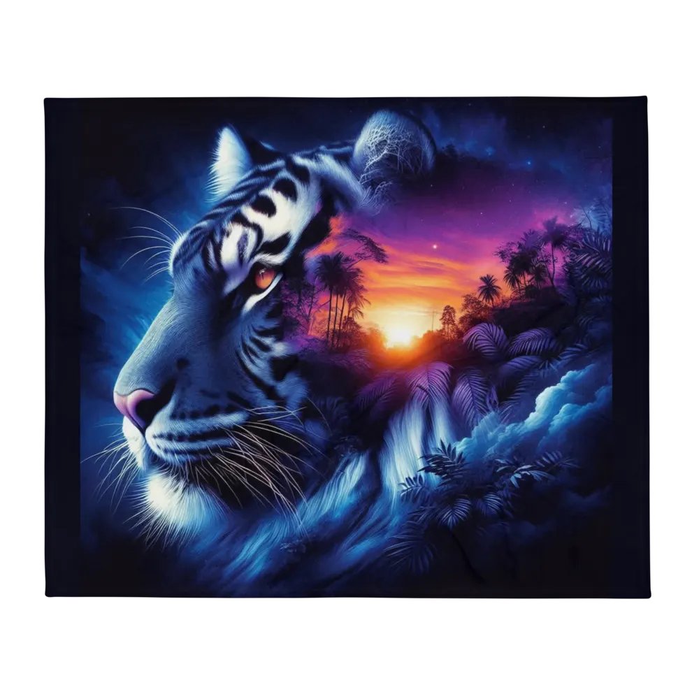 Surreal Sunset Tiger Throw Blanket product image (2)