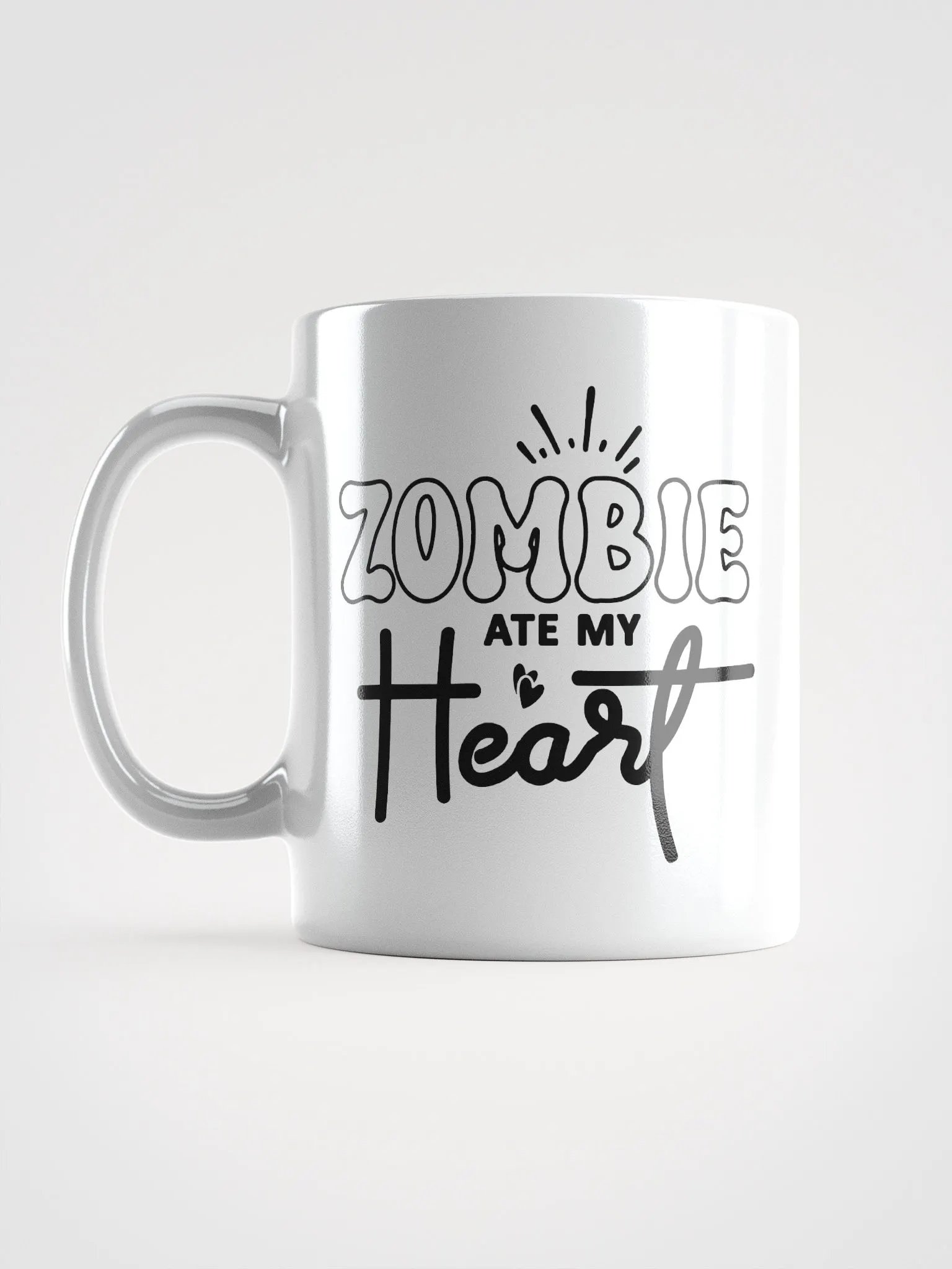 Zombie Ate My Heart White Glossy Mug product image (6)