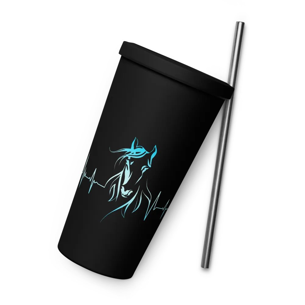 Horse Heartbeat Insulated Tumbler with a Straw product image (5)