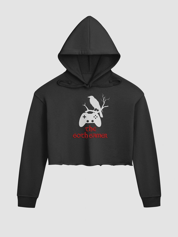 Goth Gamer Women's Cropped Hoodie with Crow & Controller - Minimalist product image (1)