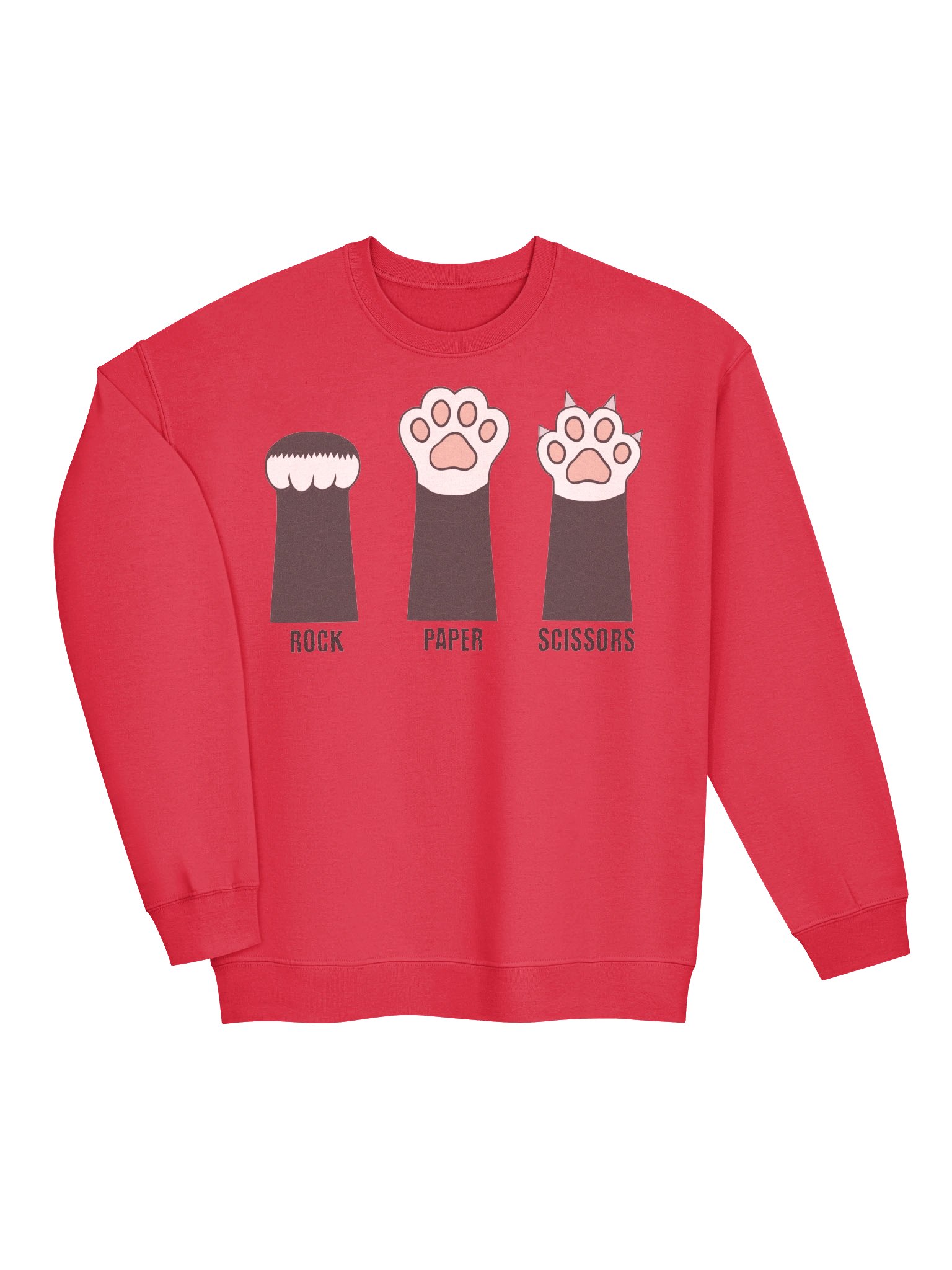 Rock Paper Scissors Cat Paw Meme Graphic Sweatshirt product image (11)