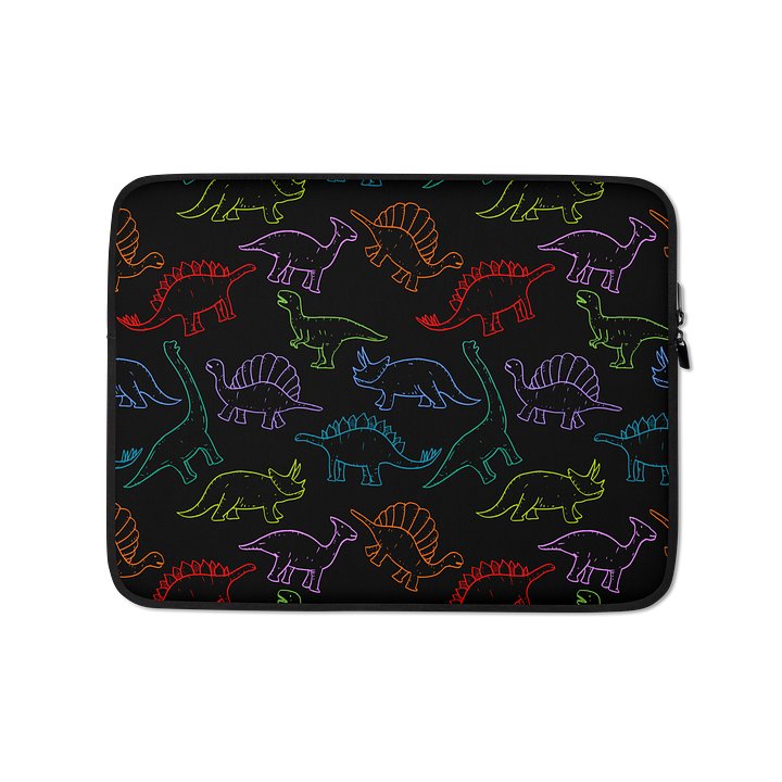 Neon Dinosaur Laptop Sleeve product image (1)