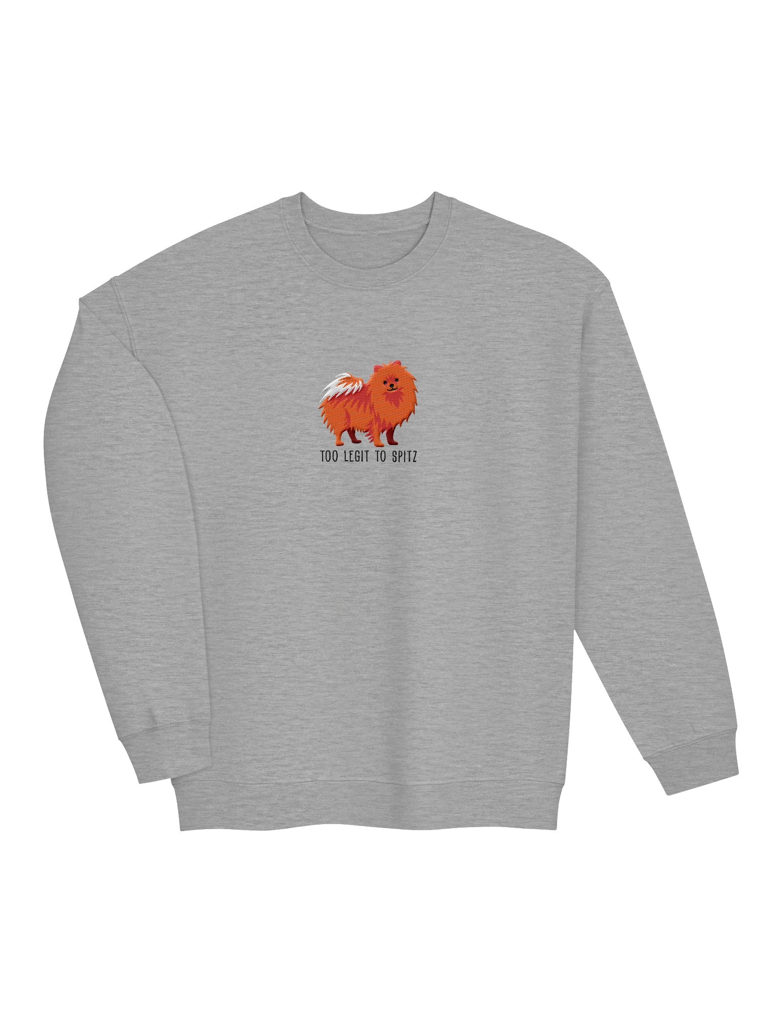 Too Legit to Spitz Sweatshirt (Embroidered) of a Pomeranian(Red) product image (6)