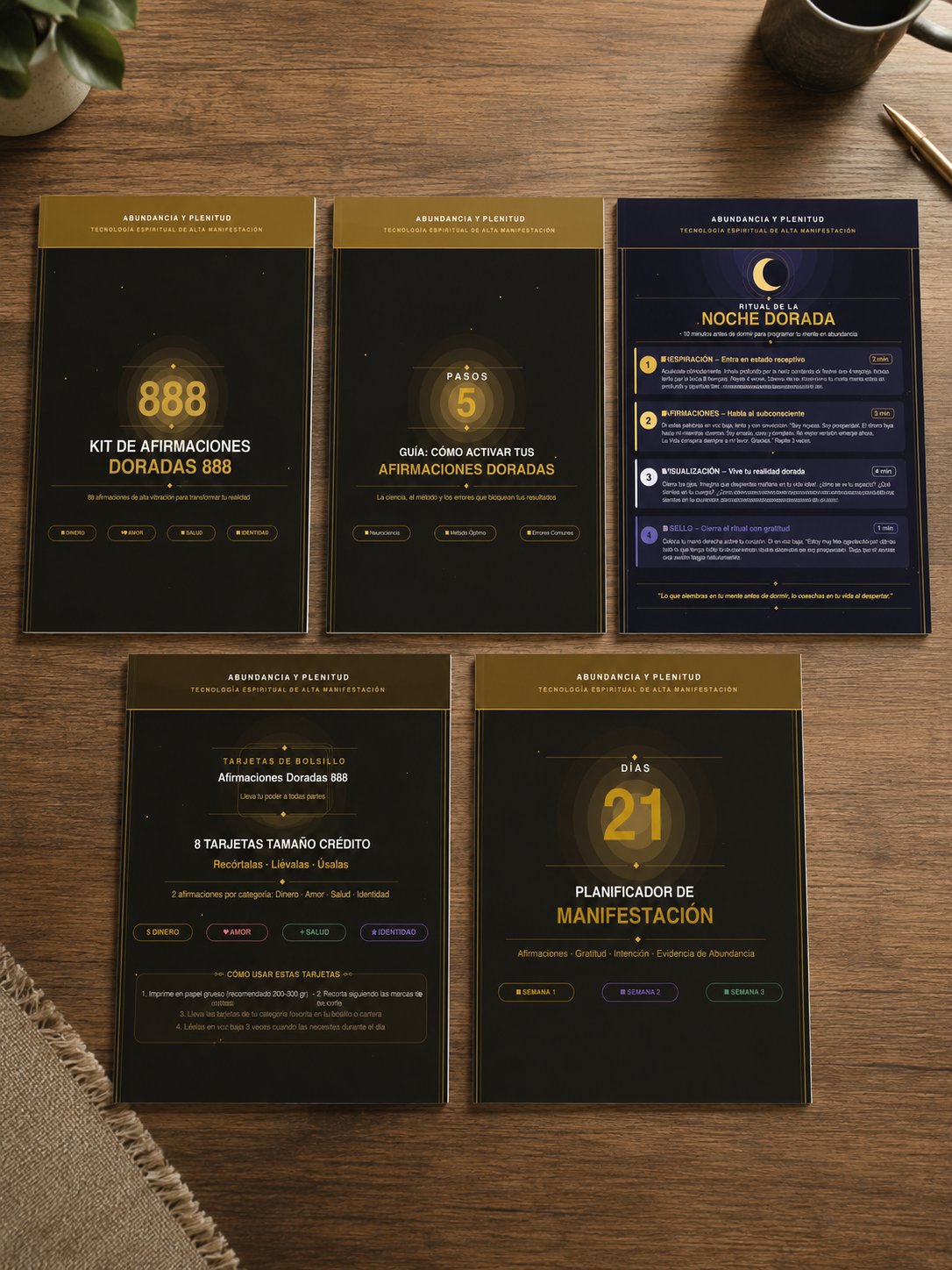 KIT DE AFIRMACIONES DORADAS 888 – Edición Premium product image (2)