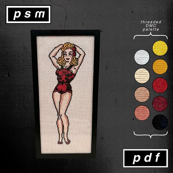 Sailor Jerry Red Swimsuit Pin Up Pattern product image (1)