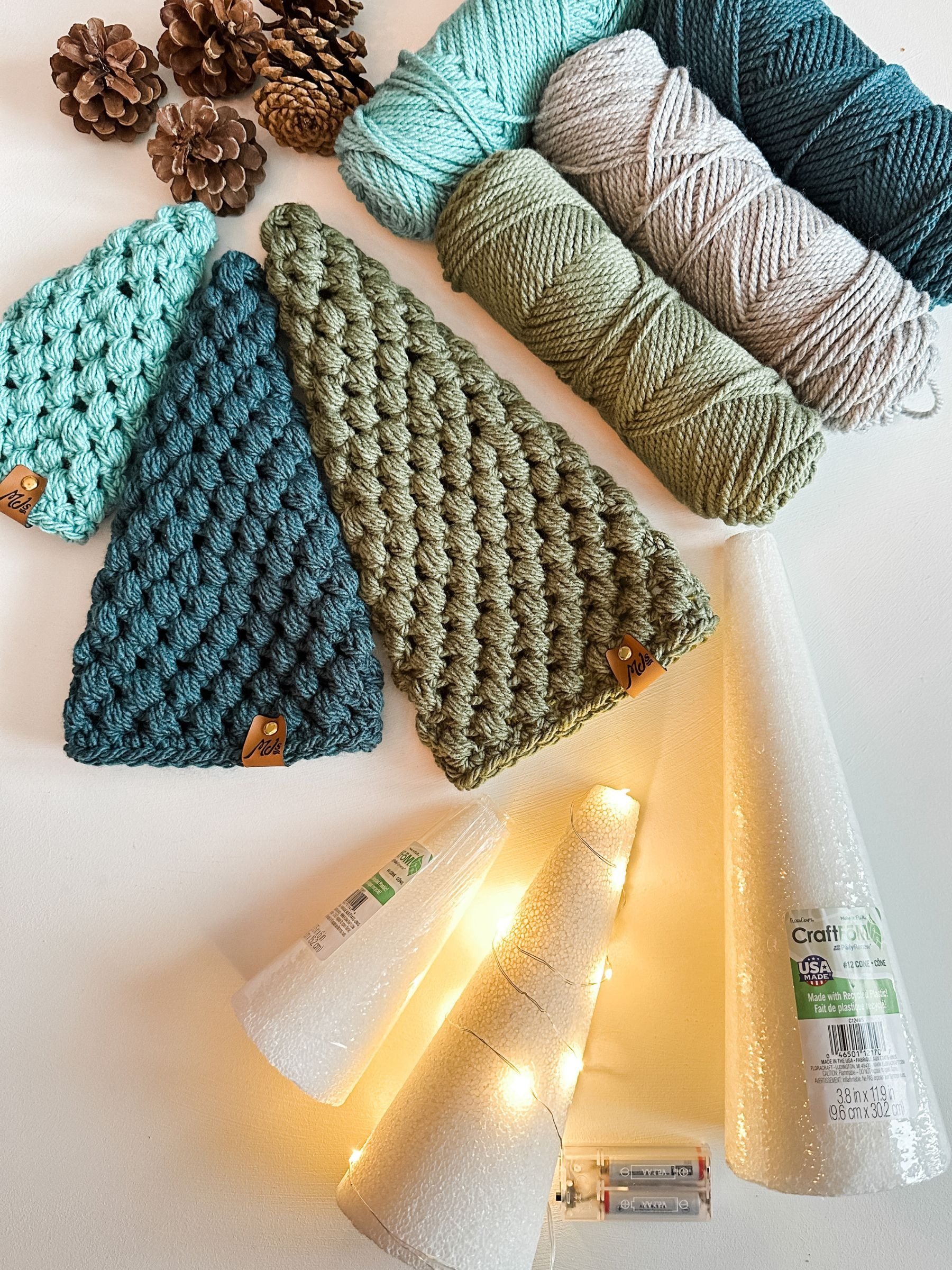 Festive Puff Stitch Trees Crochet Pattern product image (3)