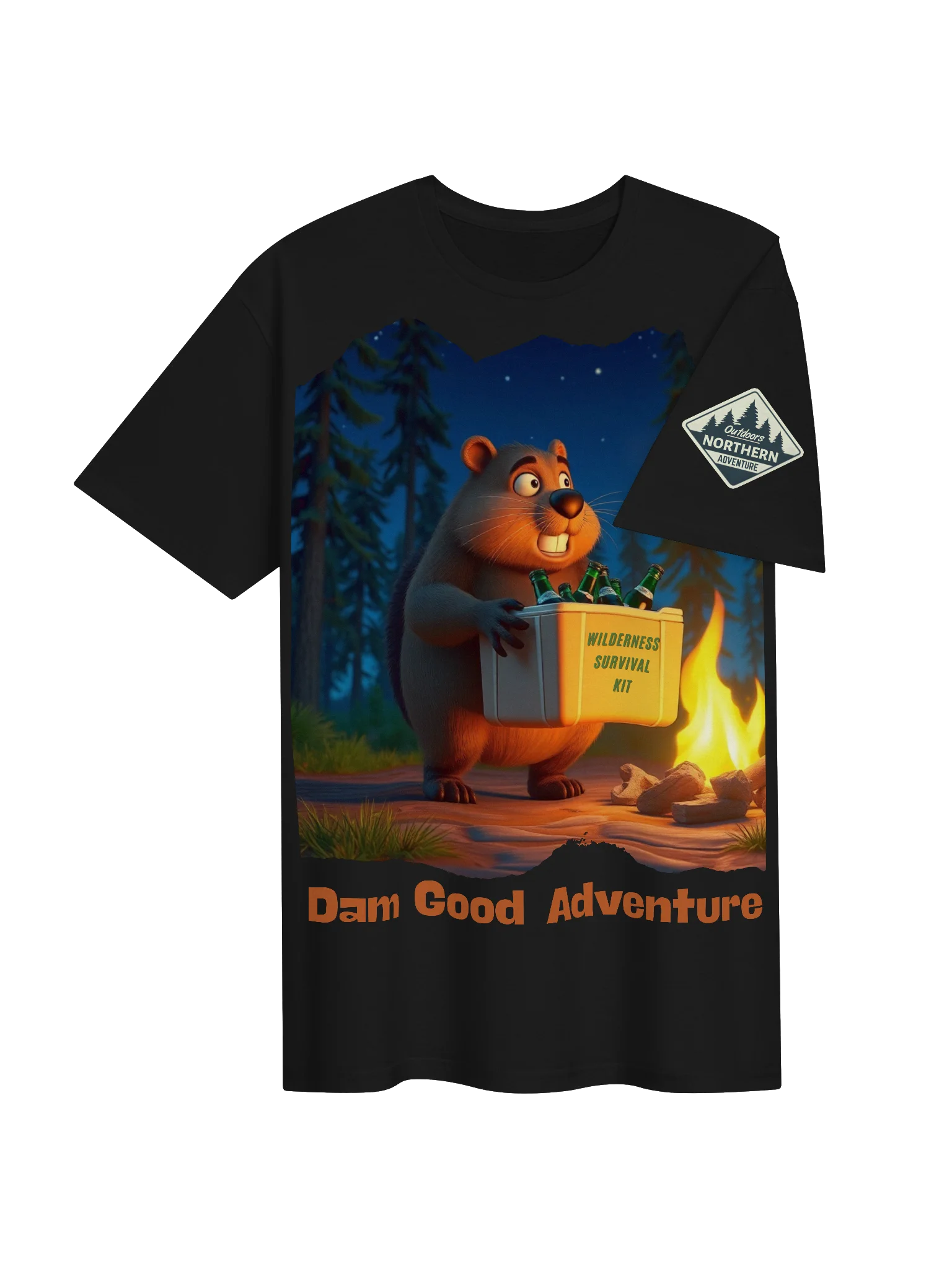 Dam Good Adventure Beaver T-Shirt | Wilderness Survival Kit Cooler product image (20)