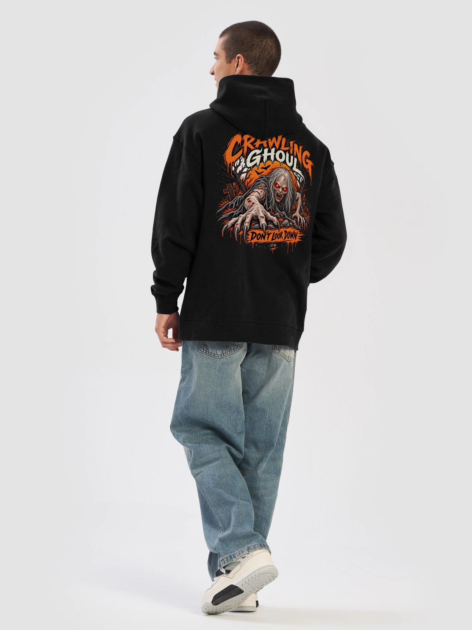 Crawling Ghoul “Don’t Look Down” Halloween Hoodie product image (6)