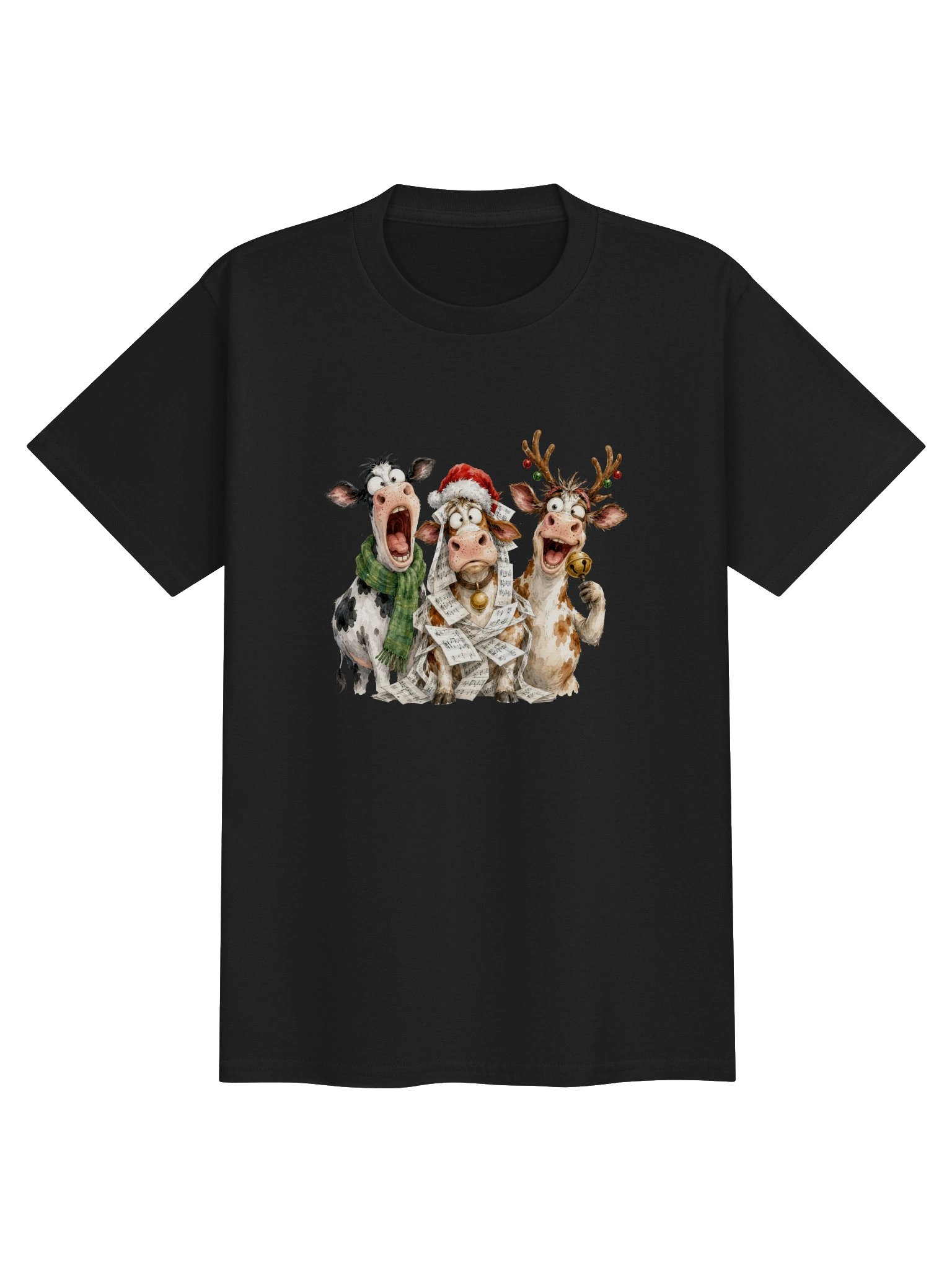 Festive Singing Cows Holiday Youth Tee product image (2)