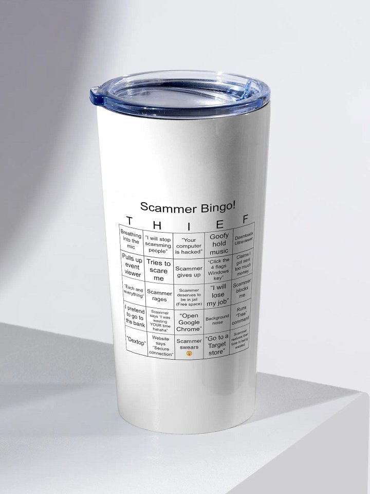 Scammer Bingo! -20oz Stainless Steel Tumbler product image (2)