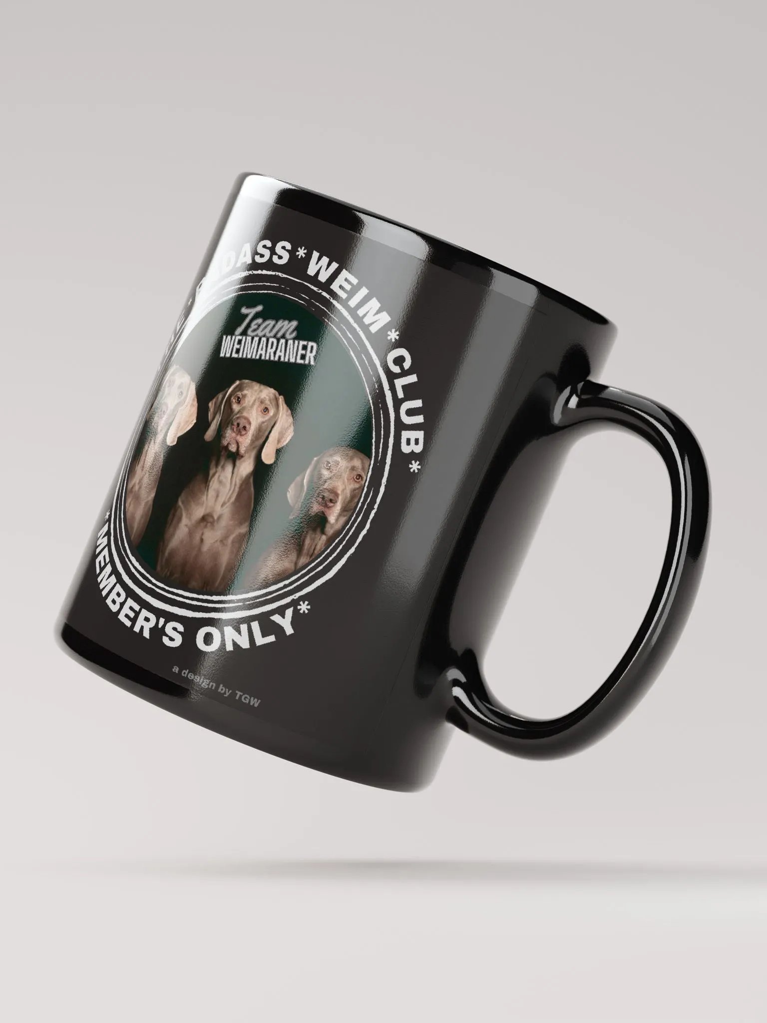 The Badass Weim Club - Black Glossy Mug product image (1)