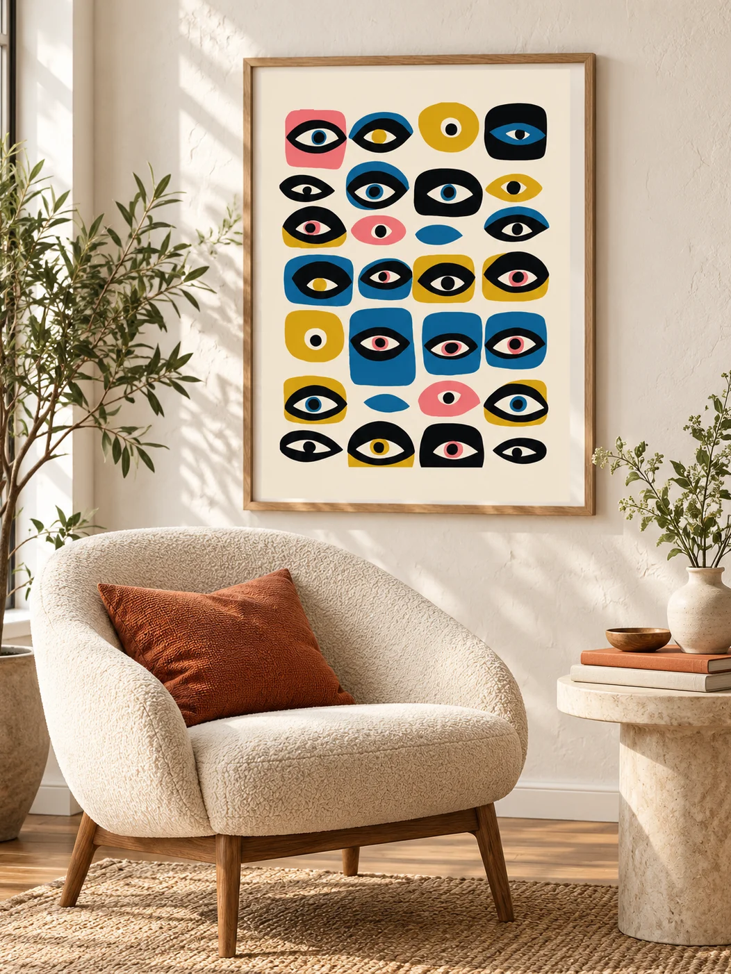Abstract Eye Wall Art Mid Century Modern Geometric Poster Colorful Retro Printable Download Eclectic Bauhaus Decor product image (6)