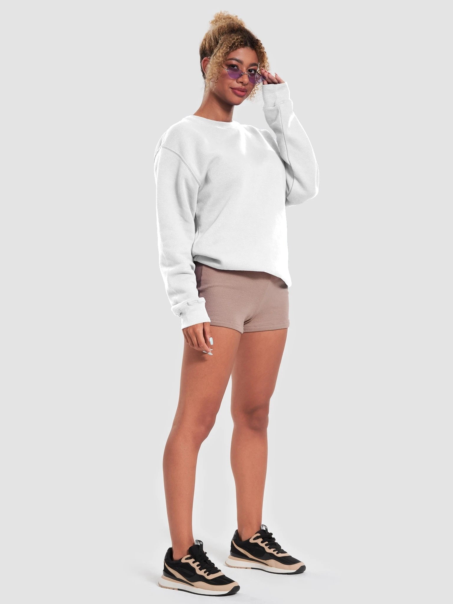 Plain Color White Sweatshirt product image (3)