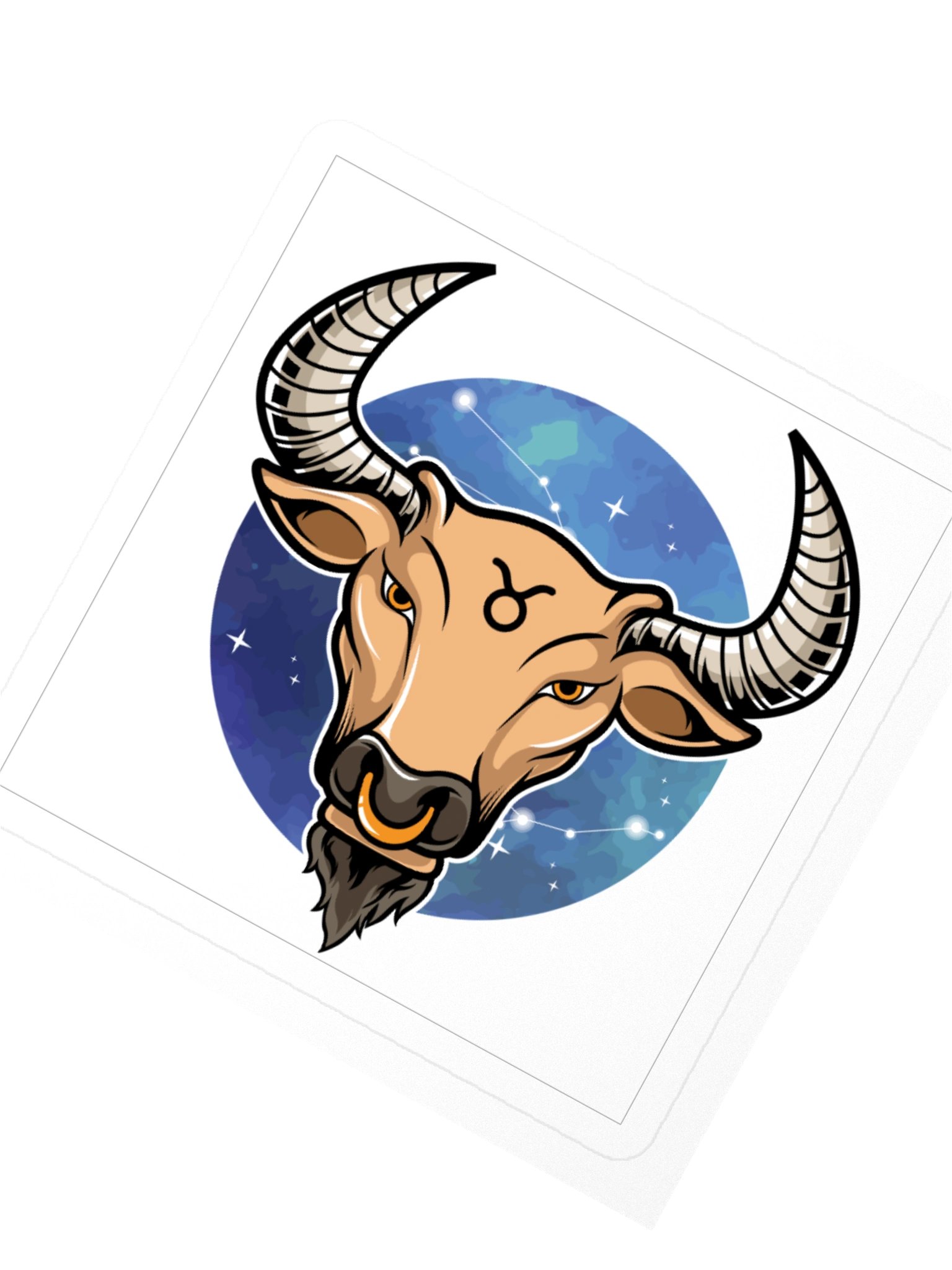 Taurus Zodiac Sticker — Starry Night Bull Design product image (2)