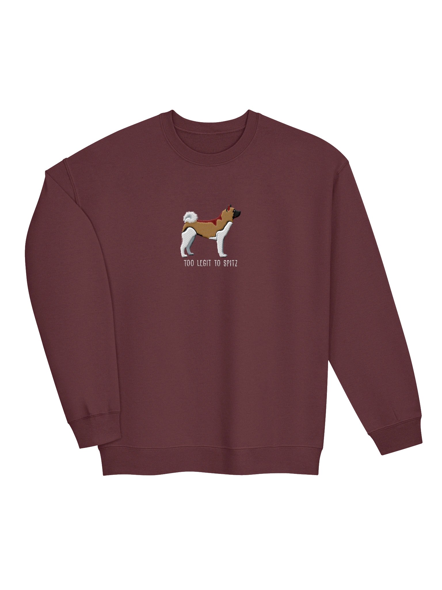 Too Legit to Spitz Sweatshirt (Embroidered) of an American Akita(Tan & White) product image (6)