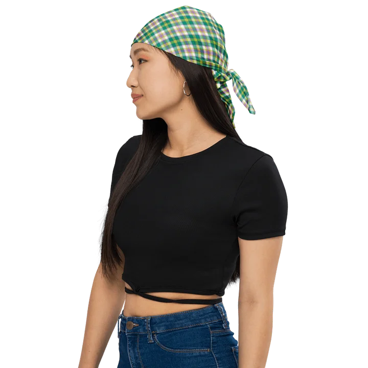 Seafoam and Purple Plaid Bandana product image (1)