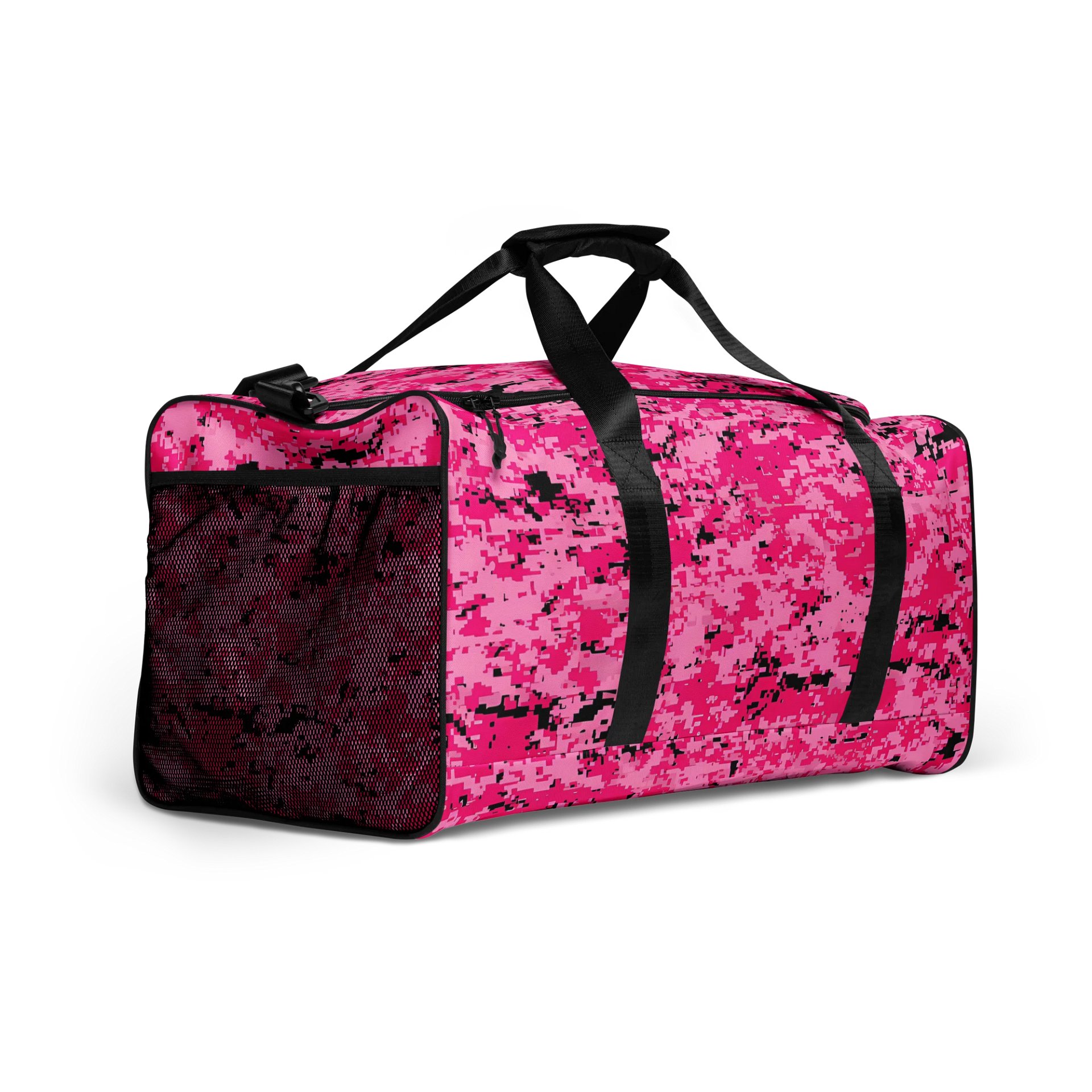 Pixelated Pink Camo All-Over Duffle Bag product image (2)