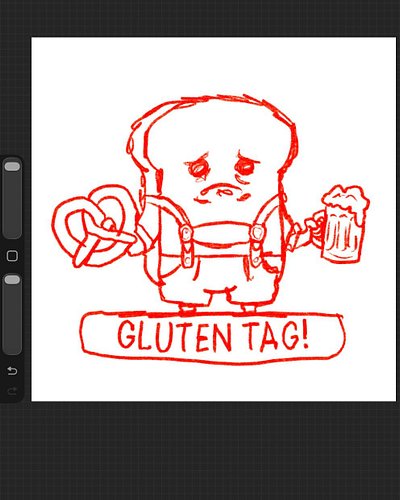 When you need a refresher art to get you going so you don’t go into burnout.  Introducing Gluten Tag!  It’ll become a sticker...
