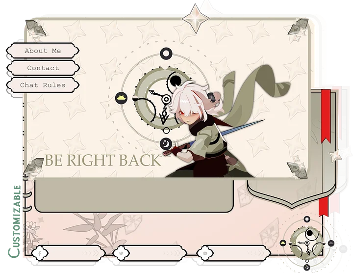 ANIME Twitch OVERLAY Pack Kazuha, Genshin Impact stream overlay, Anime stream pack, Stream overlay pack, Animated twitch overlay product image (1)