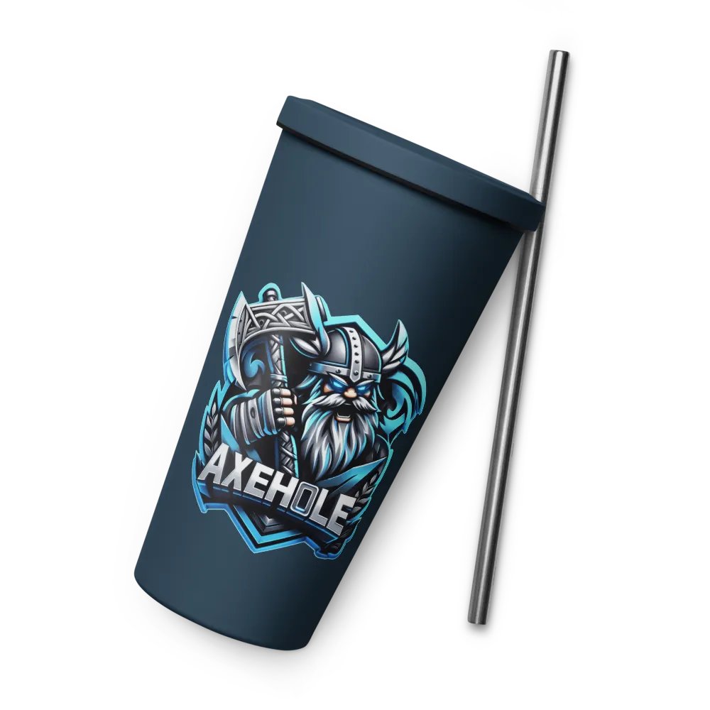 Angry Axe Insulated Tumbler w/metal straw product image (10)