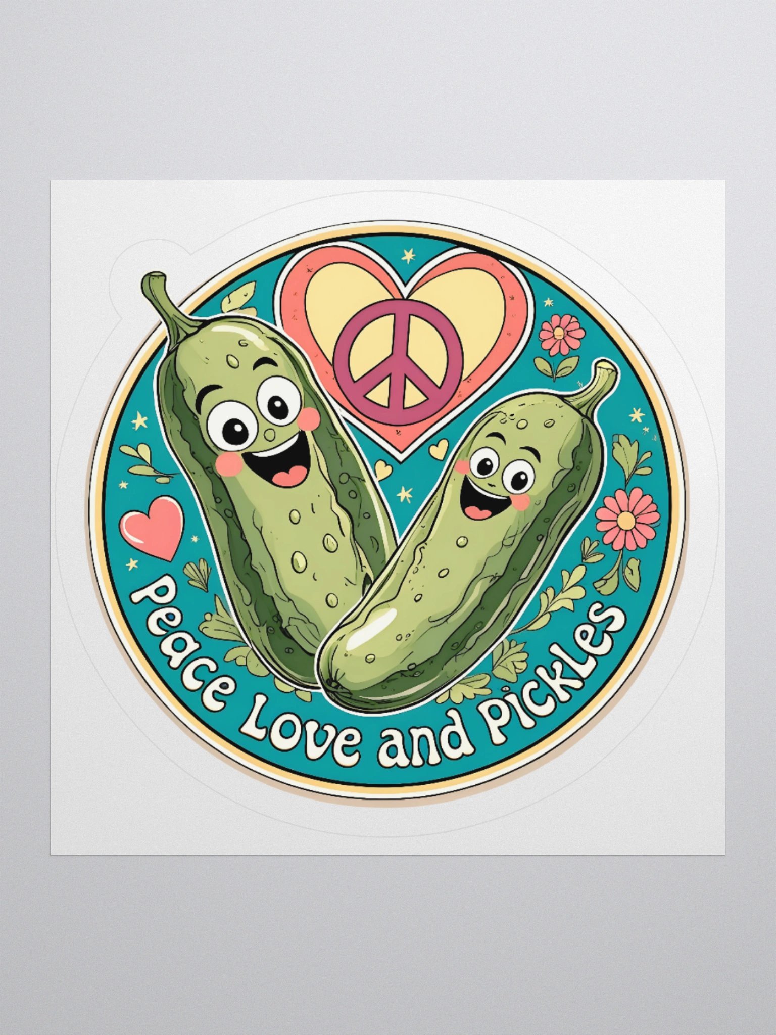 Peace-Loving Pickle Kiss Cut Sticker product image (1)