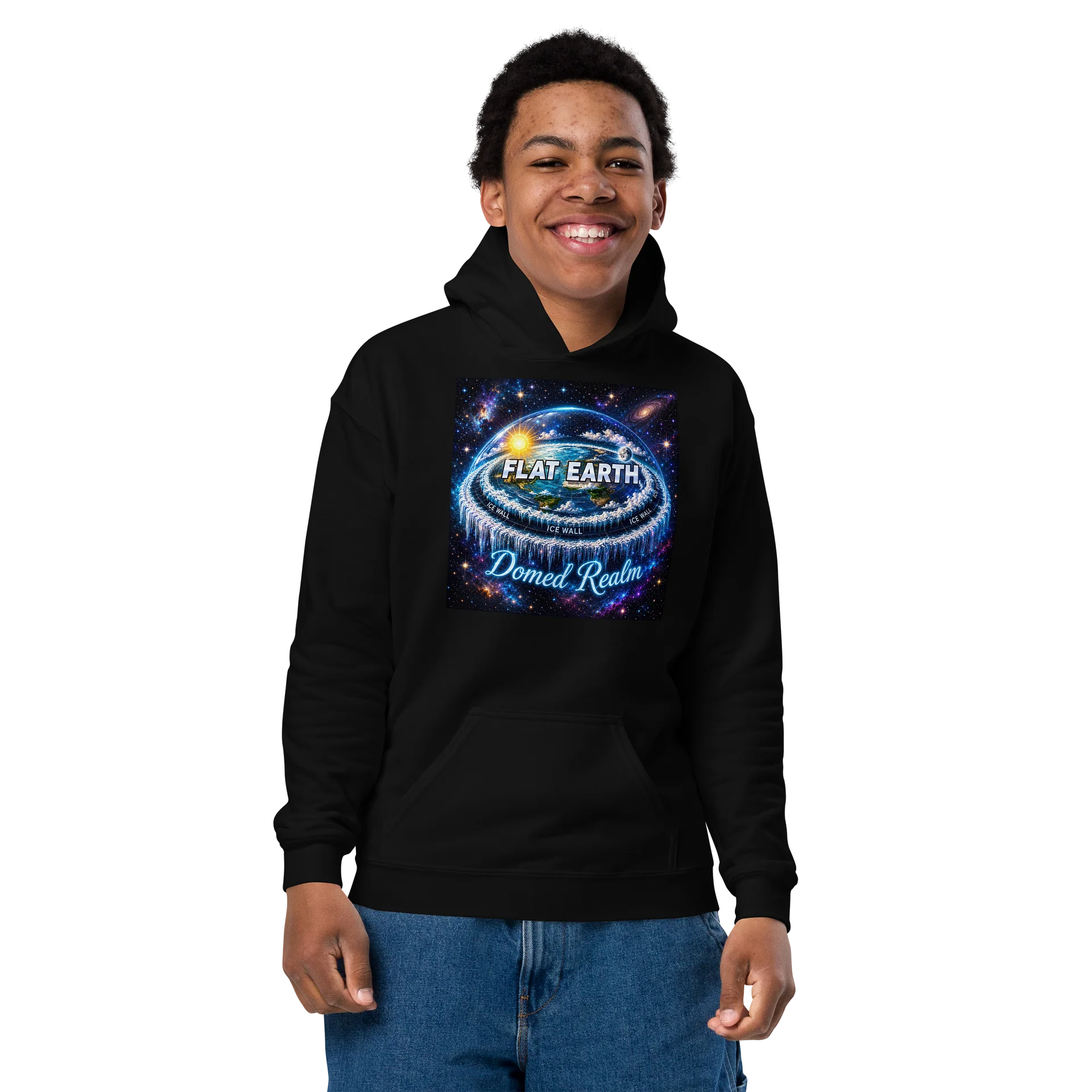 Domed Realm Flat Earth Kids Hoodie product image (2)