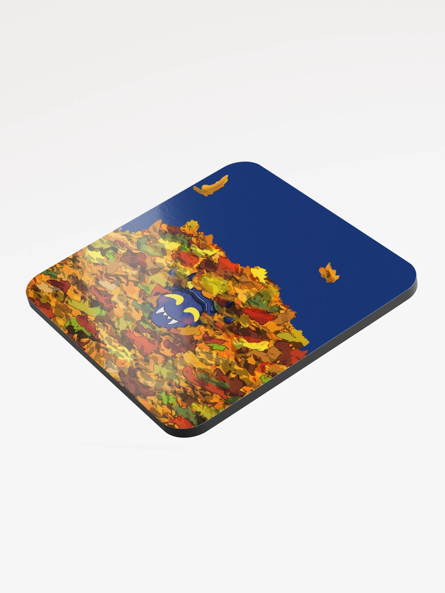 Lil Cherny in the Leaves Glossed Cork Coaster product image (3)