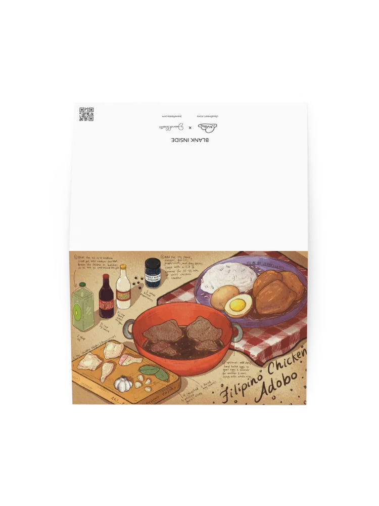Filipino Chicken Adobo Recipe Art Print Greeting Card product image (2)