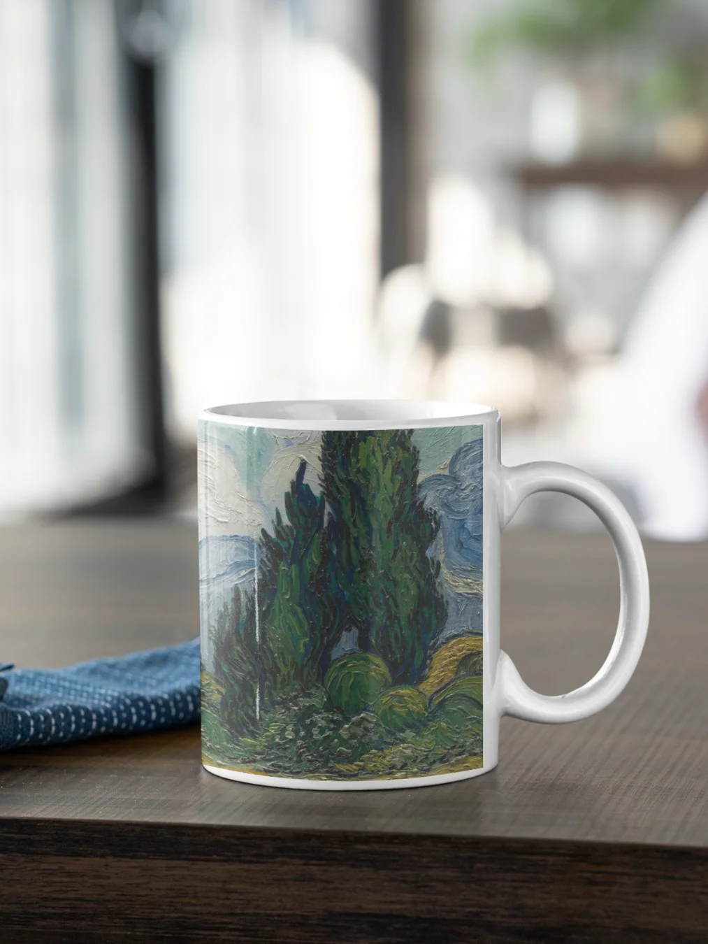 Wheat Field with Cypresses (Vincent van Gogh) Mug product image (1)
