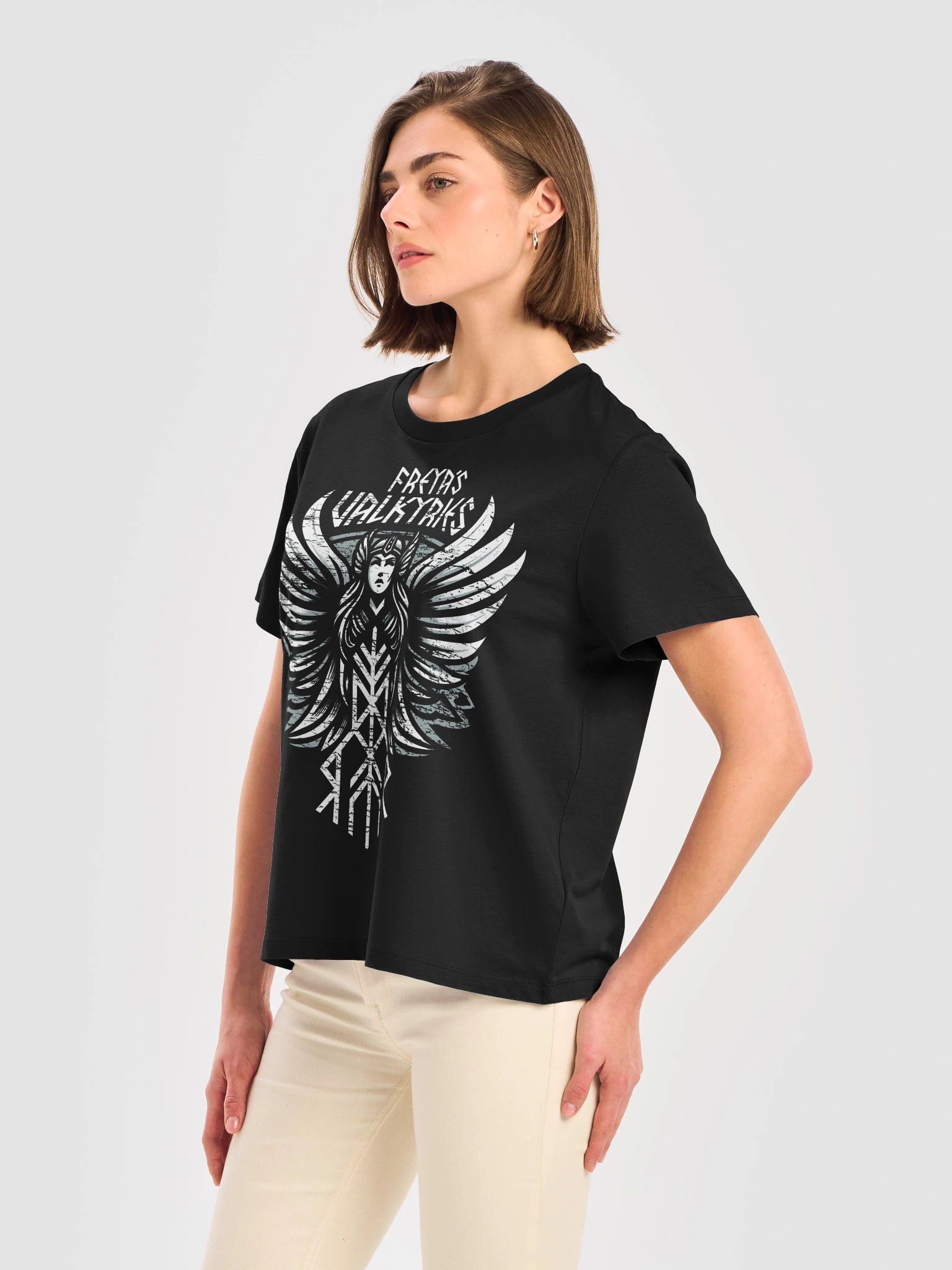 Freya's Valkyries Women's Organic Ribbed Neck T-Shirt product image (4)