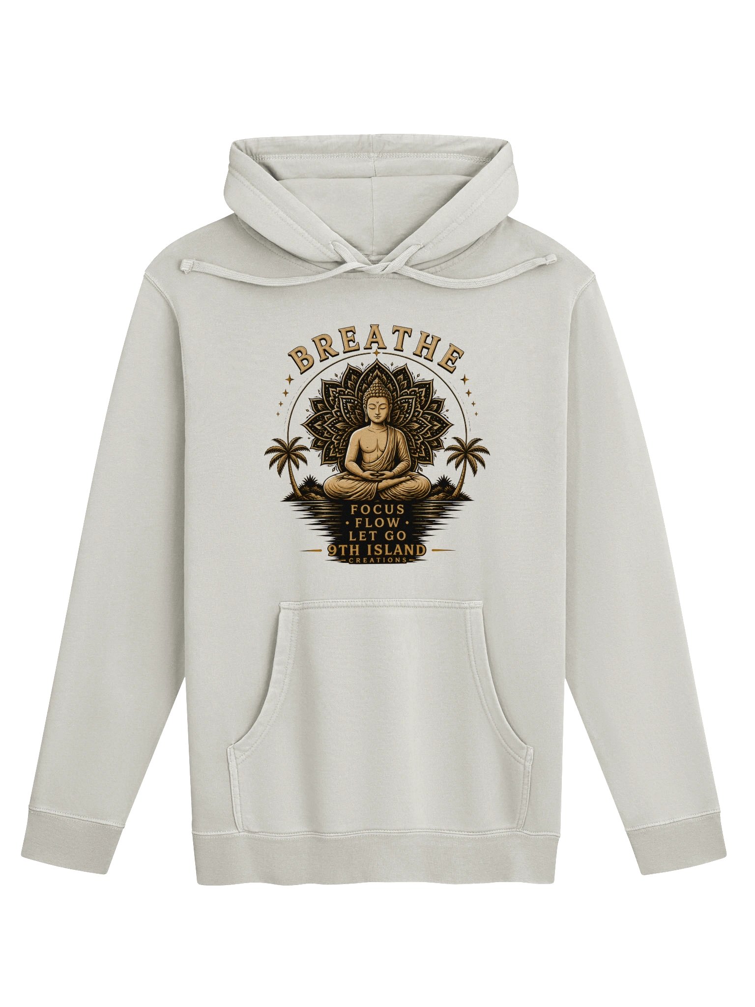 BREATHE — Gold Buddha Mandala Pigment-Dyed Hoodie product image (45)