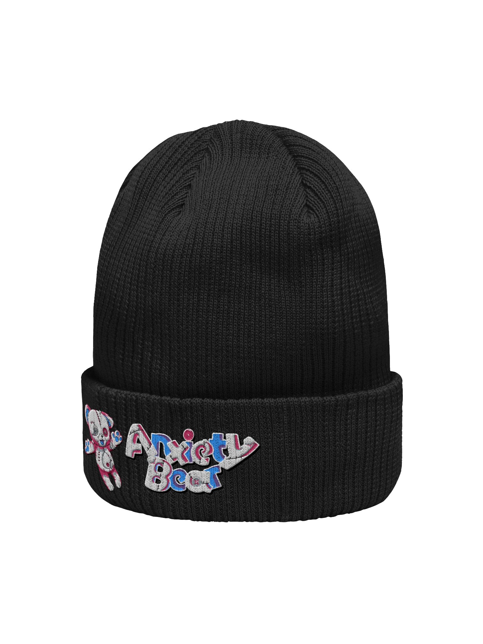 Anxiety Bear Embroidered Beanie product image (10)