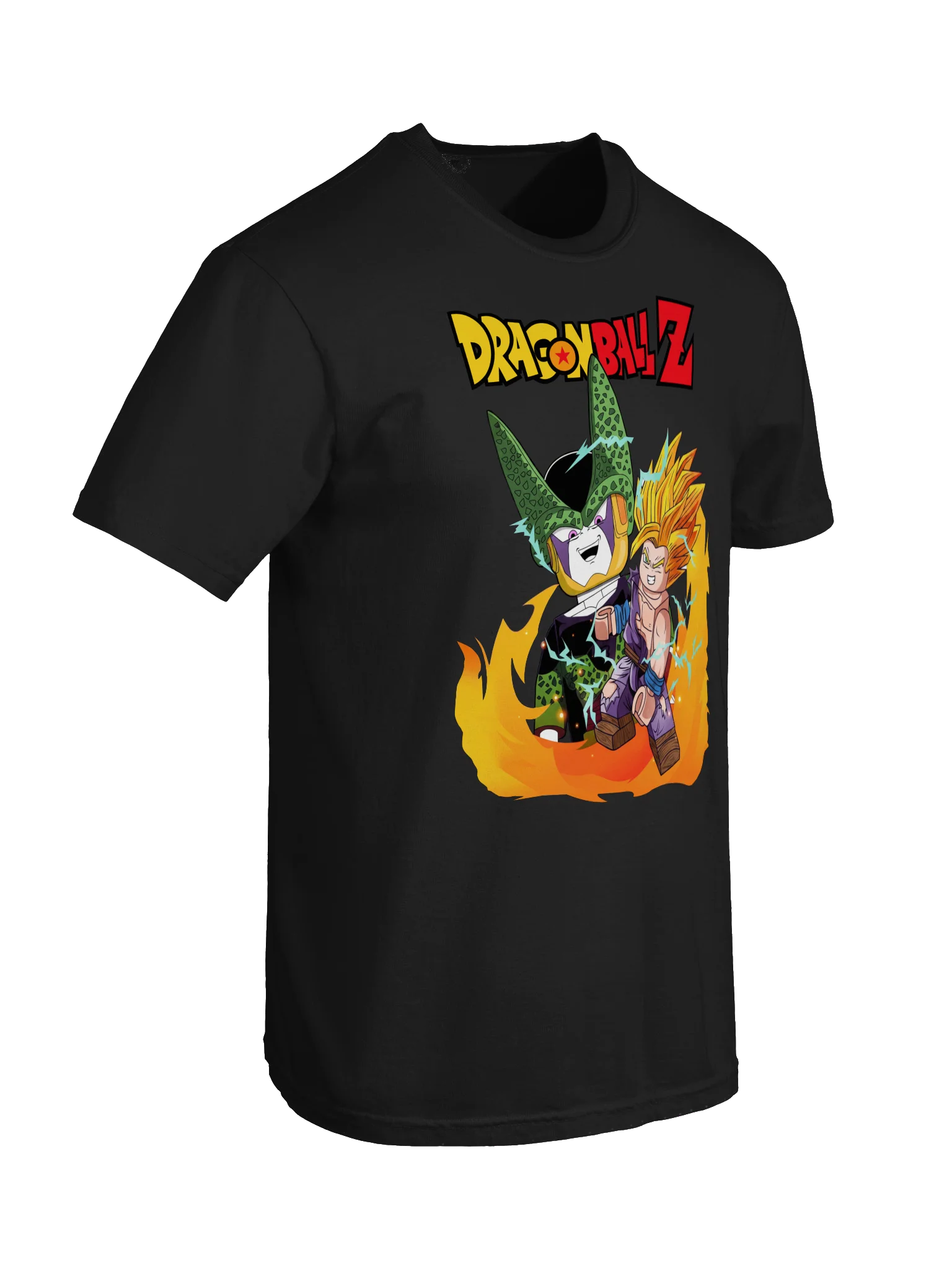 Cell vs Super Saiyan Goku Lego-Style T-Shirt product image (3)
