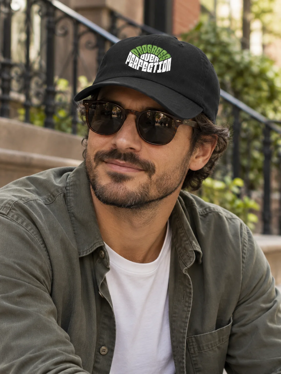 Progress Over Perfection – Embroidered Dad Hat product image (1)