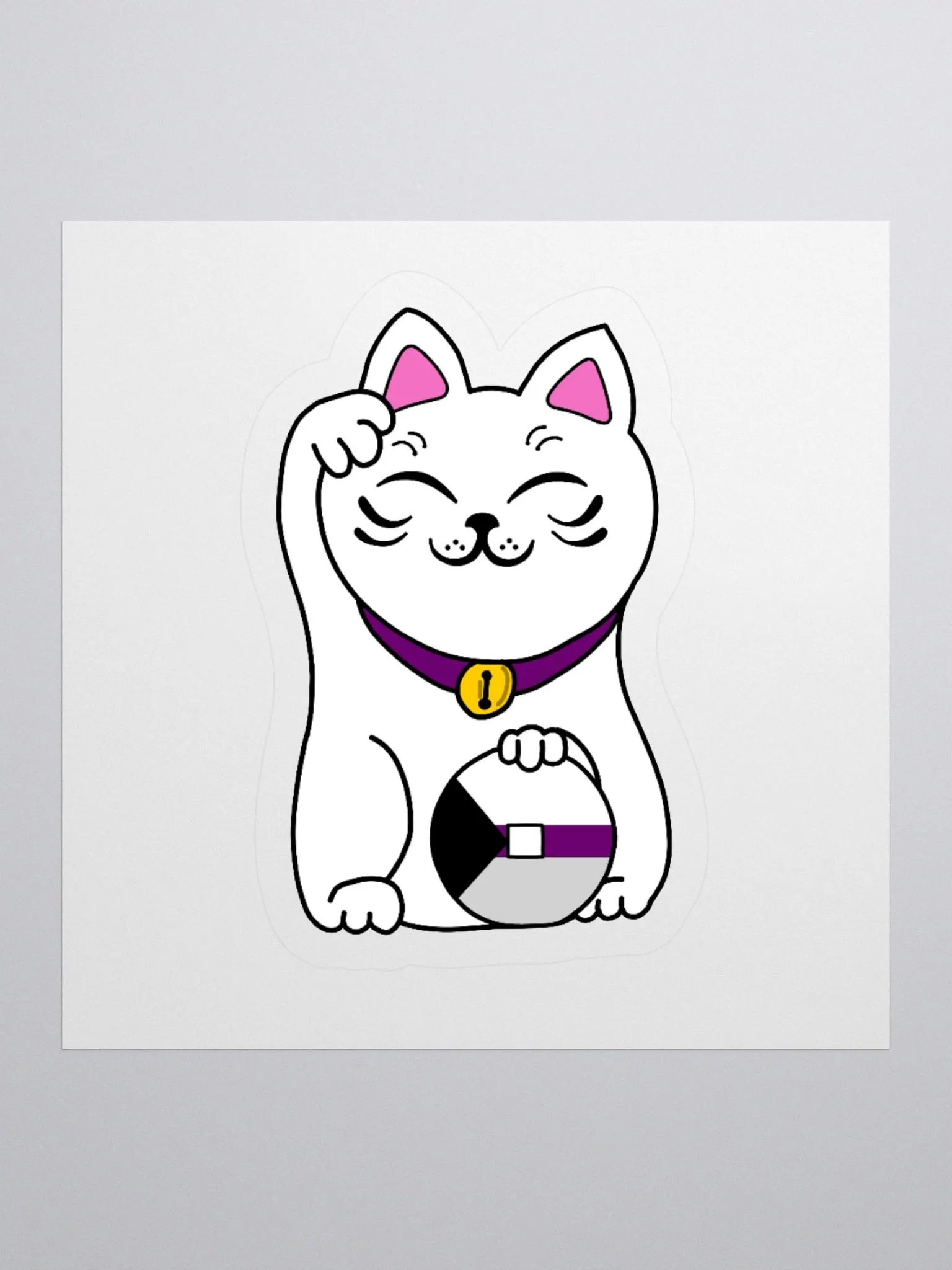 Maneki neko demisexual pride sticker product image (1)