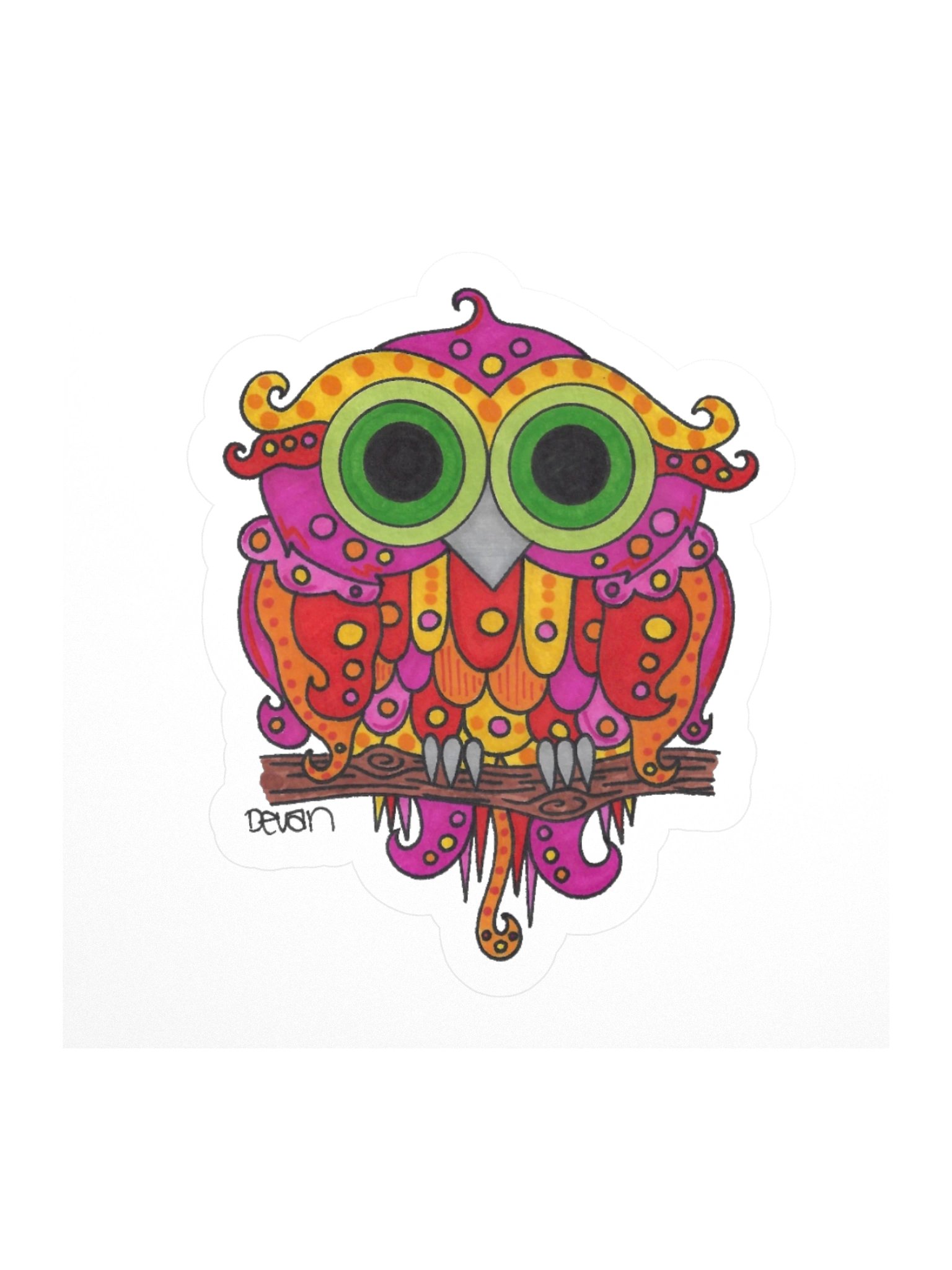 Cousins Owl: Sun Sticker product image (1)
