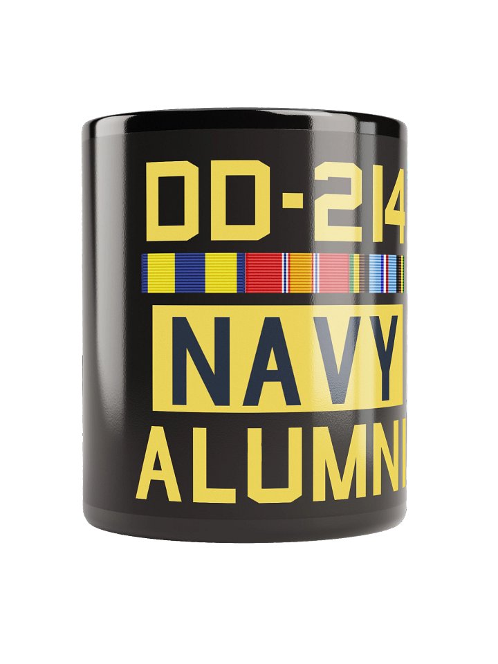 DD-214 Navy Alumni Black Glossy Mug product image (1)