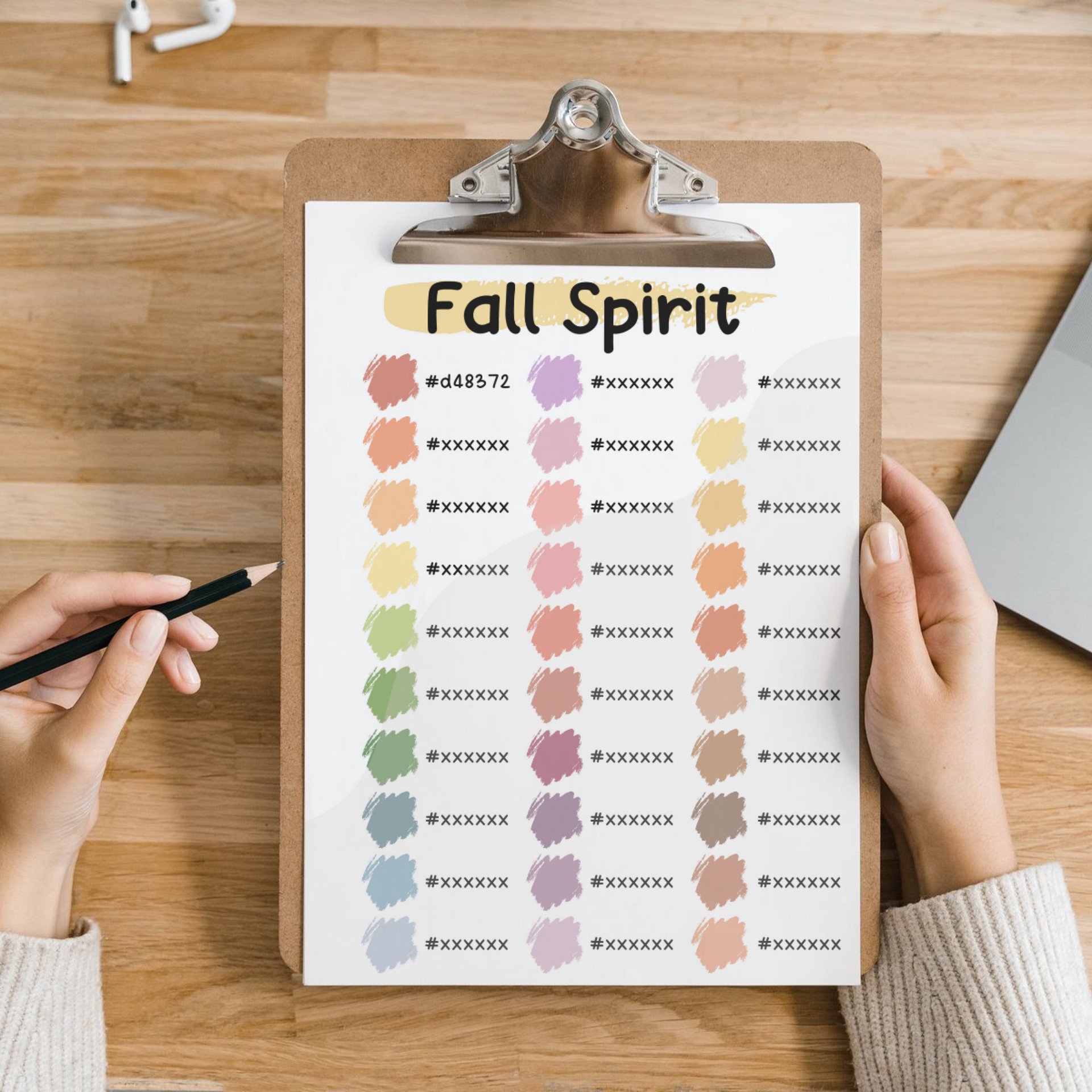Fall Spirit Procreate Color Palette with HEX Codes ★ DIGITAL ★ product image (4)