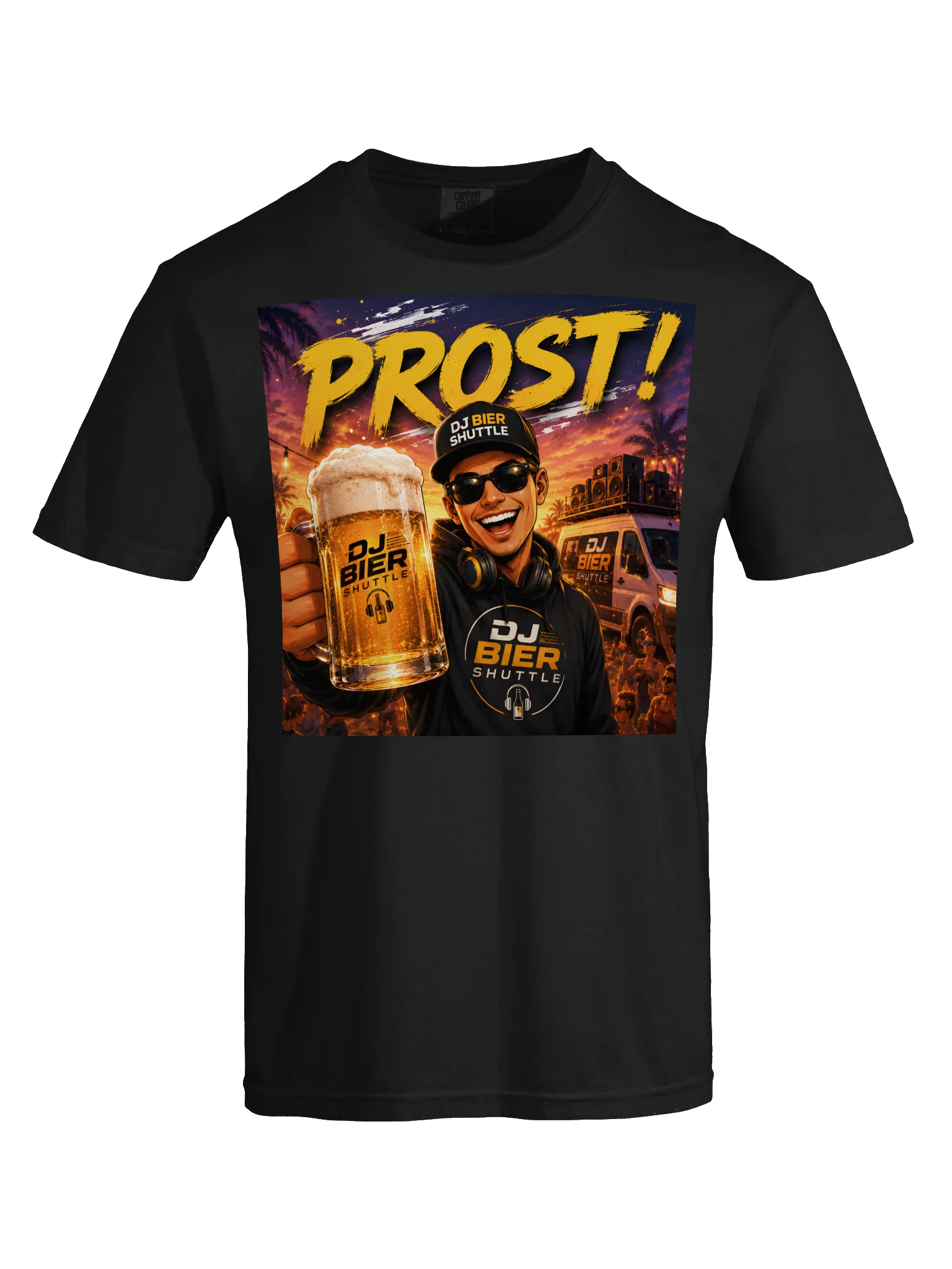 DJ Beer Shuttle T-Shirt black "Prost" product image (5)