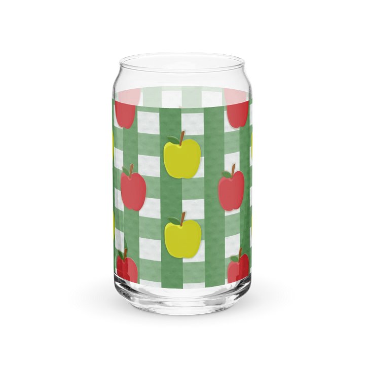 Apple Gingham- Green Background Glass Tumbler product image (2)