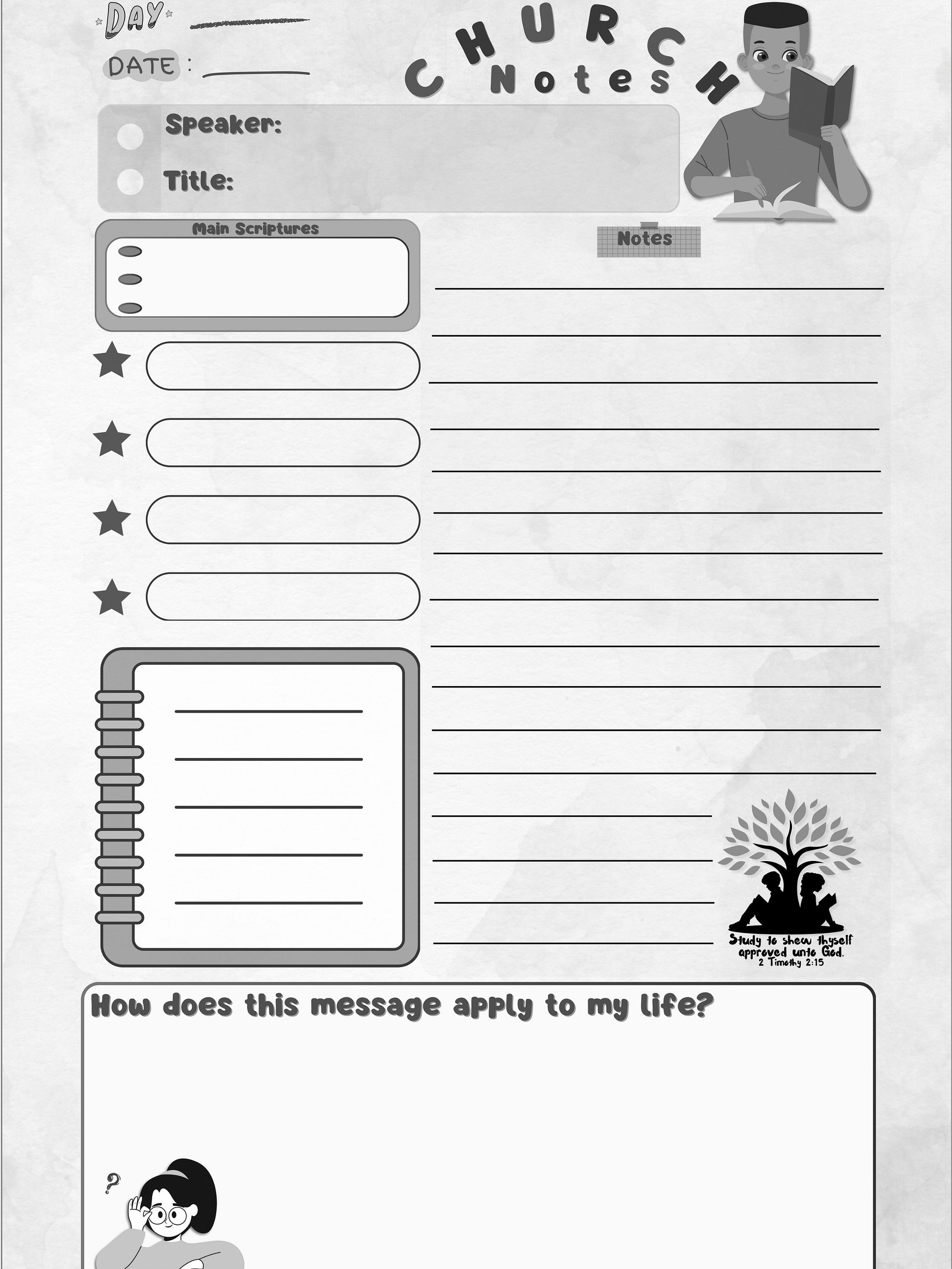 Church Notes Journal. 52 -Week Kids Interactive Notebook Journal product image (6)